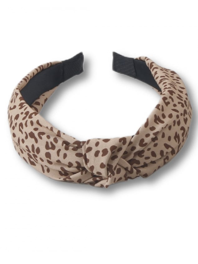 Vintage Wide Leopard Print Headband