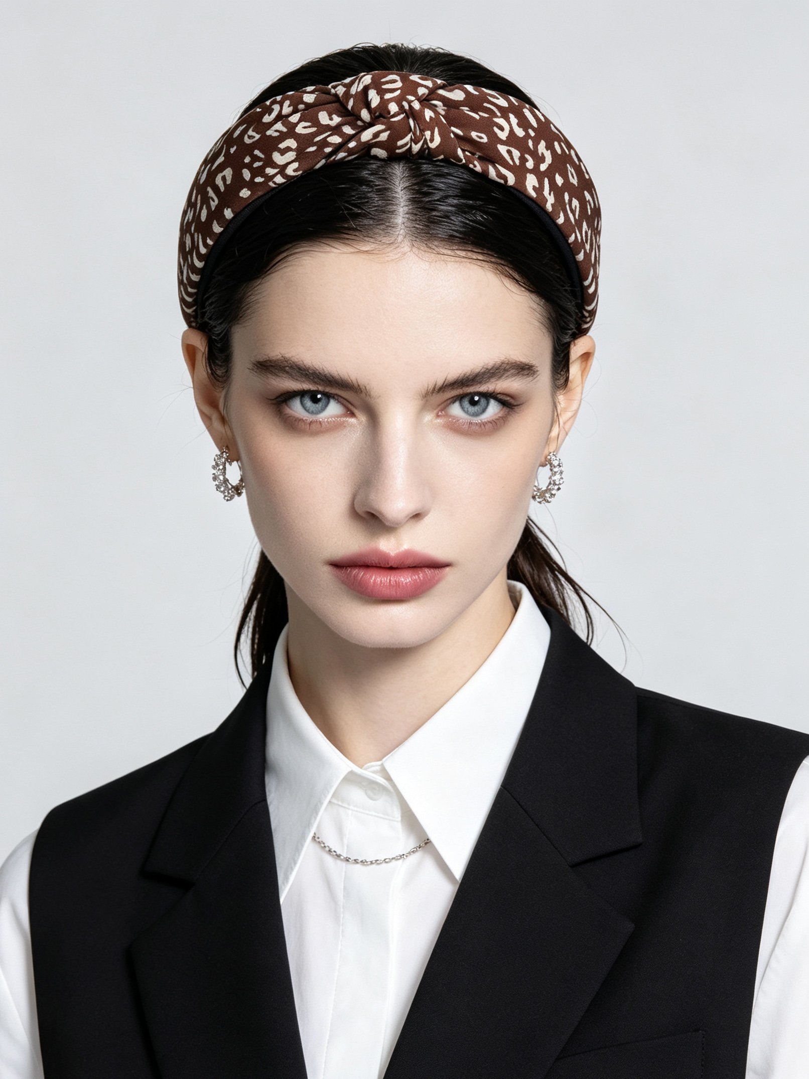 Vintage Wide Leopard Print Headband