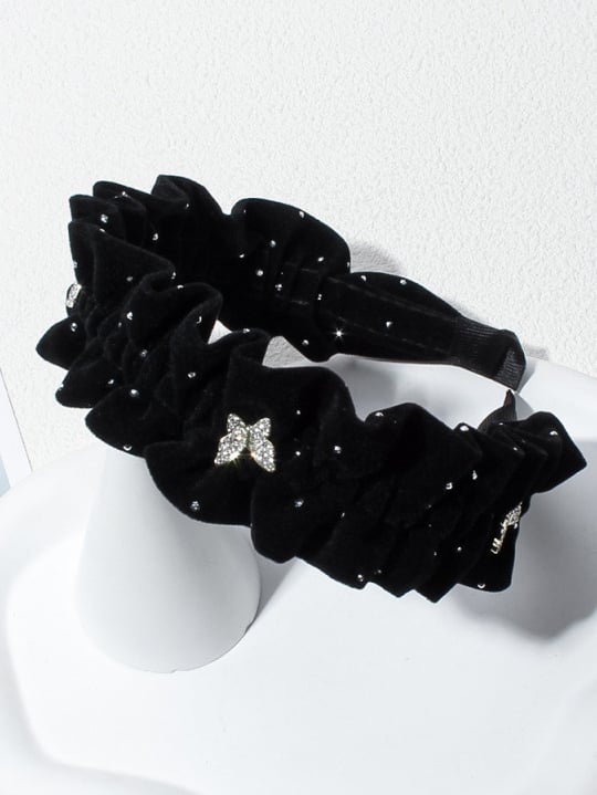 Velvet Butterfly Ruched Headband