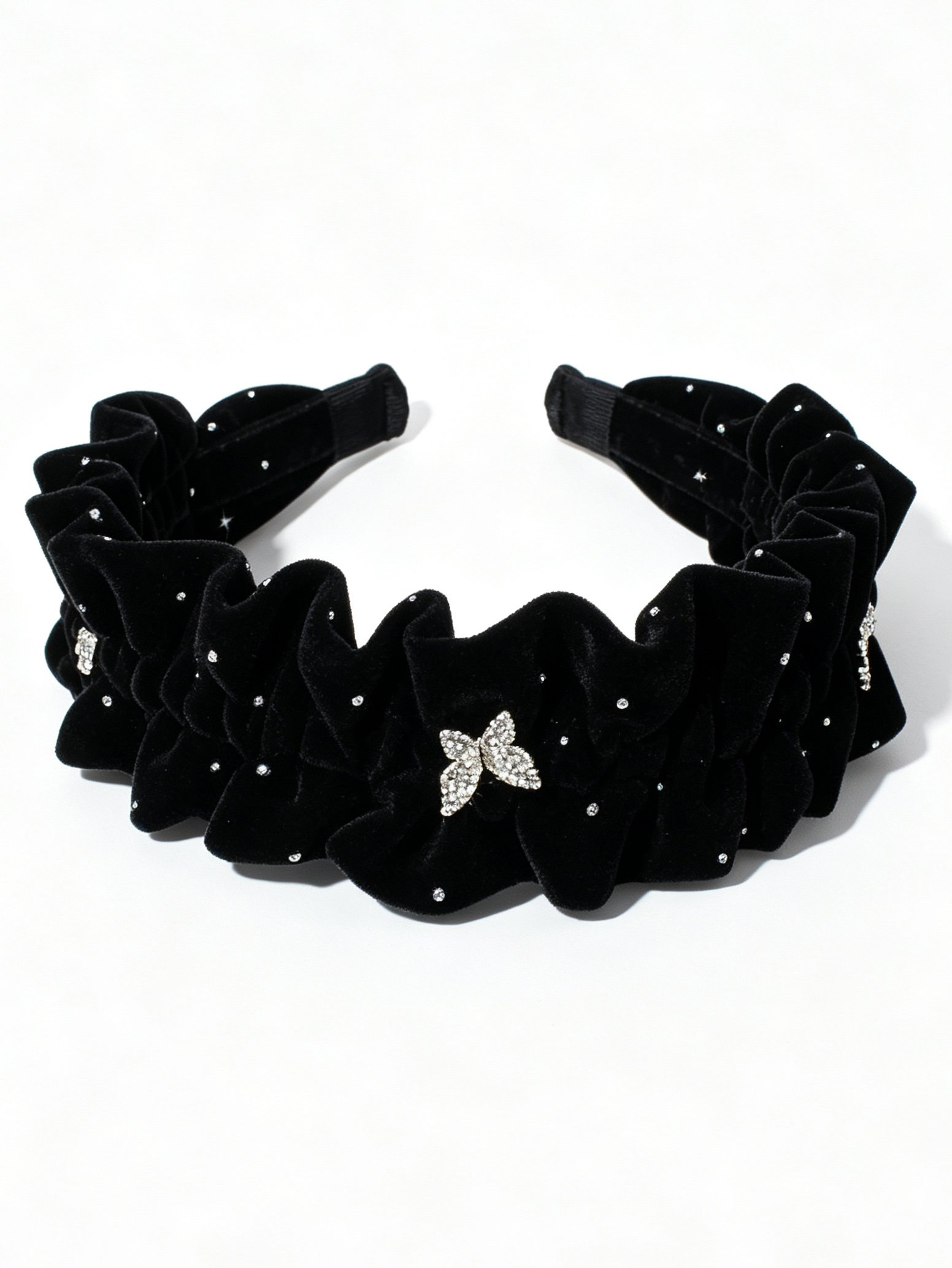 Velvet Butterfly Ruched Headband