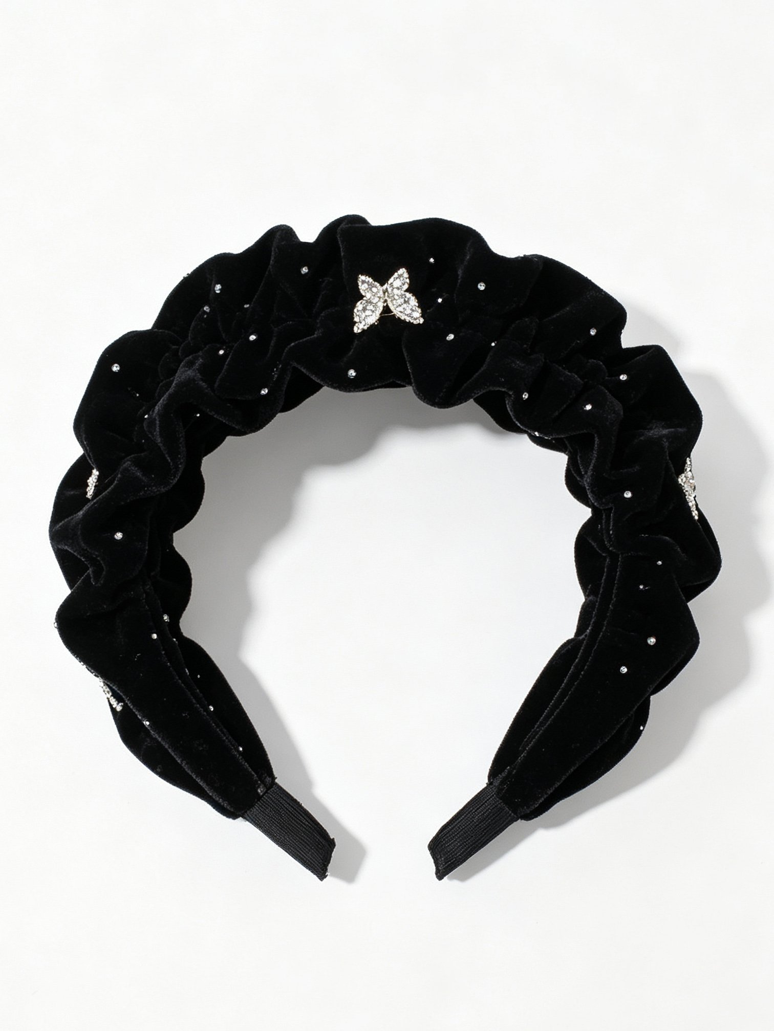 Velvet Butterfly Ruched Headband