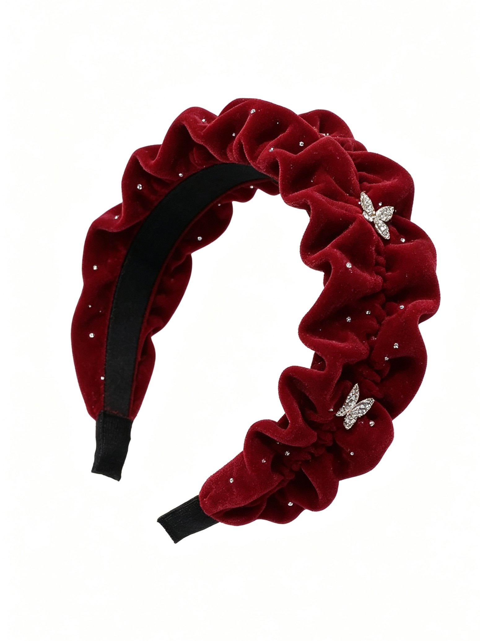 Velvet Butterfly Ruched Headband