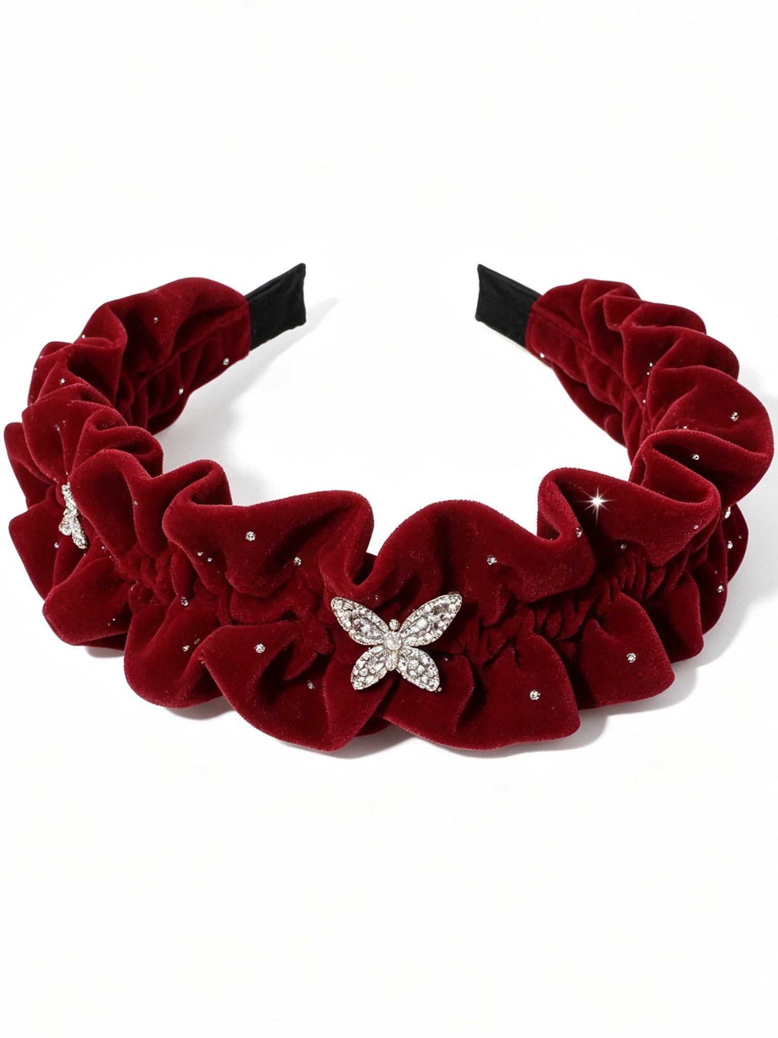 Velvet Butterfly Ruched Headband