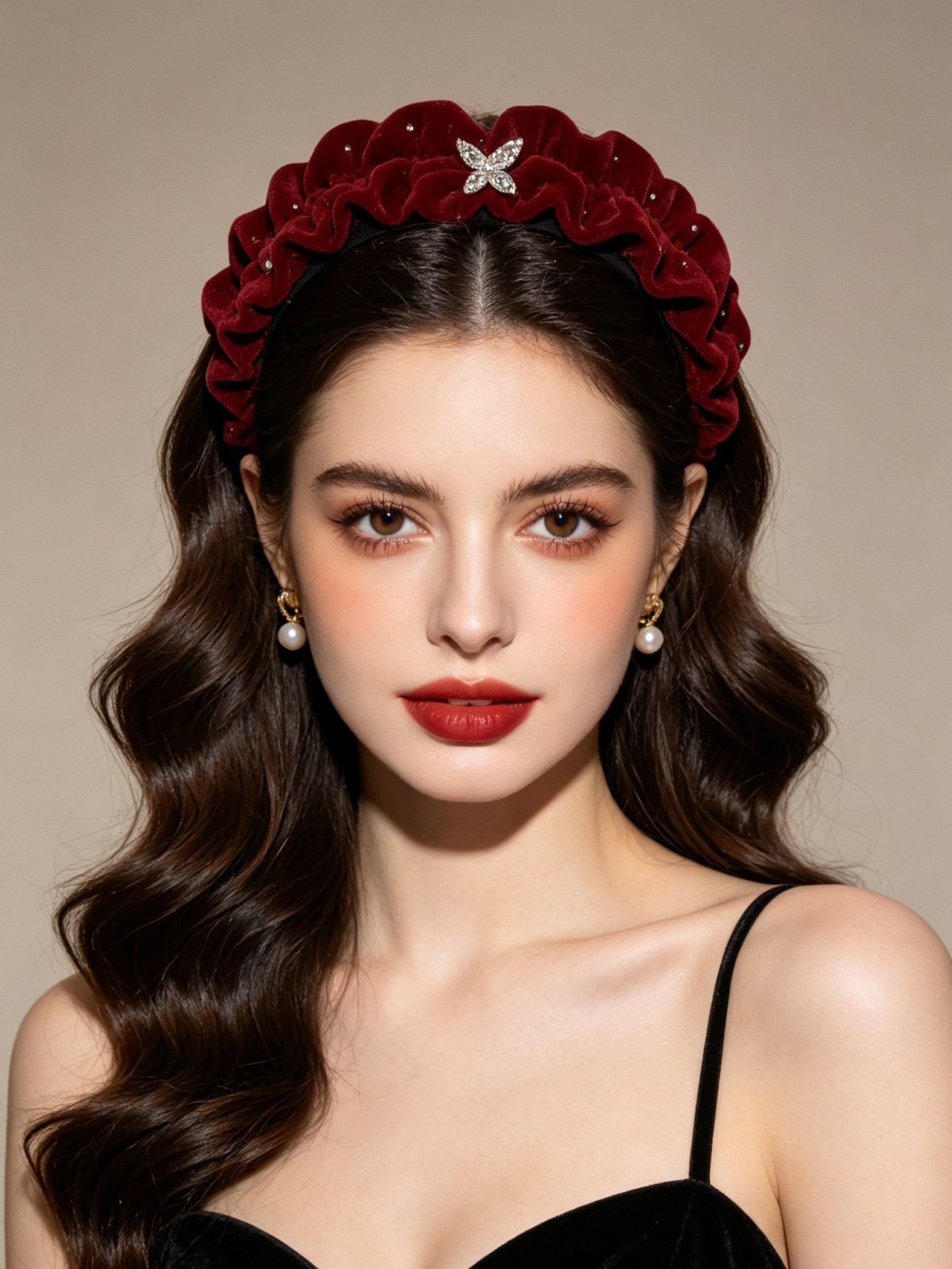 Velvet Butterfly Ruched Headband