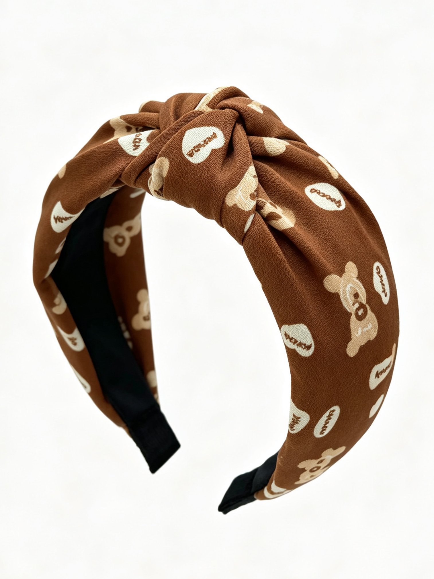 Bear Pattern Knotted Wide Headband