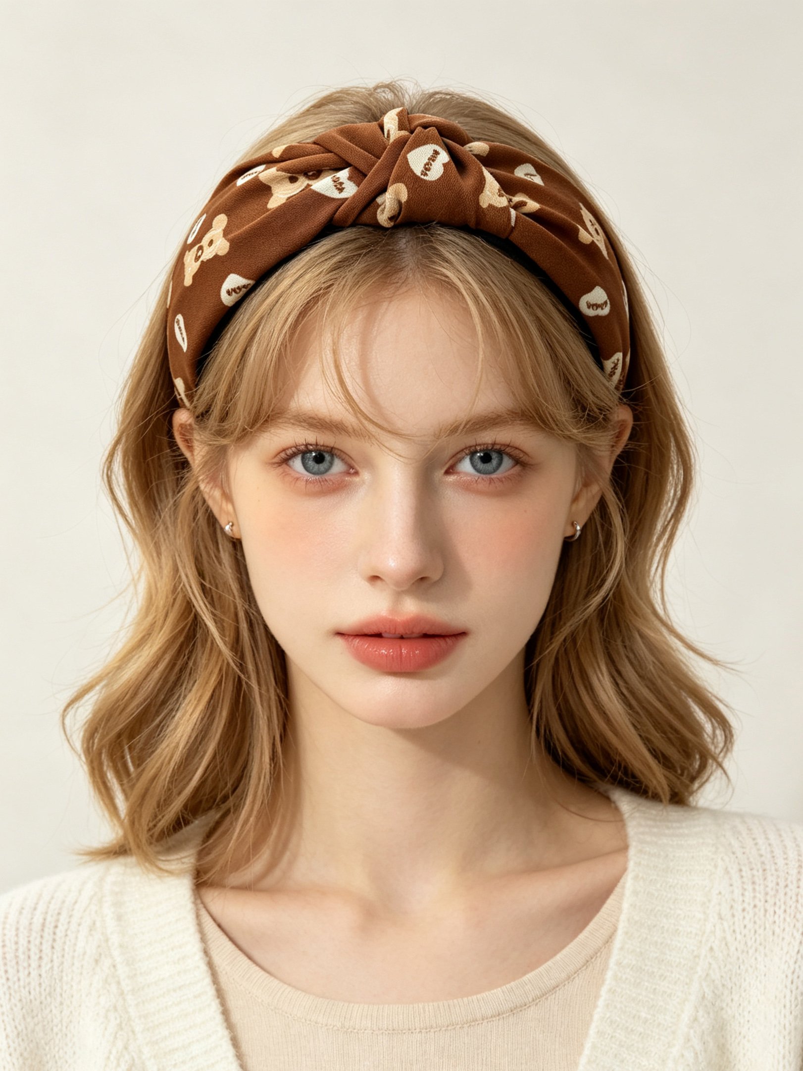 Bear Pattern Knotted Wide Headband
