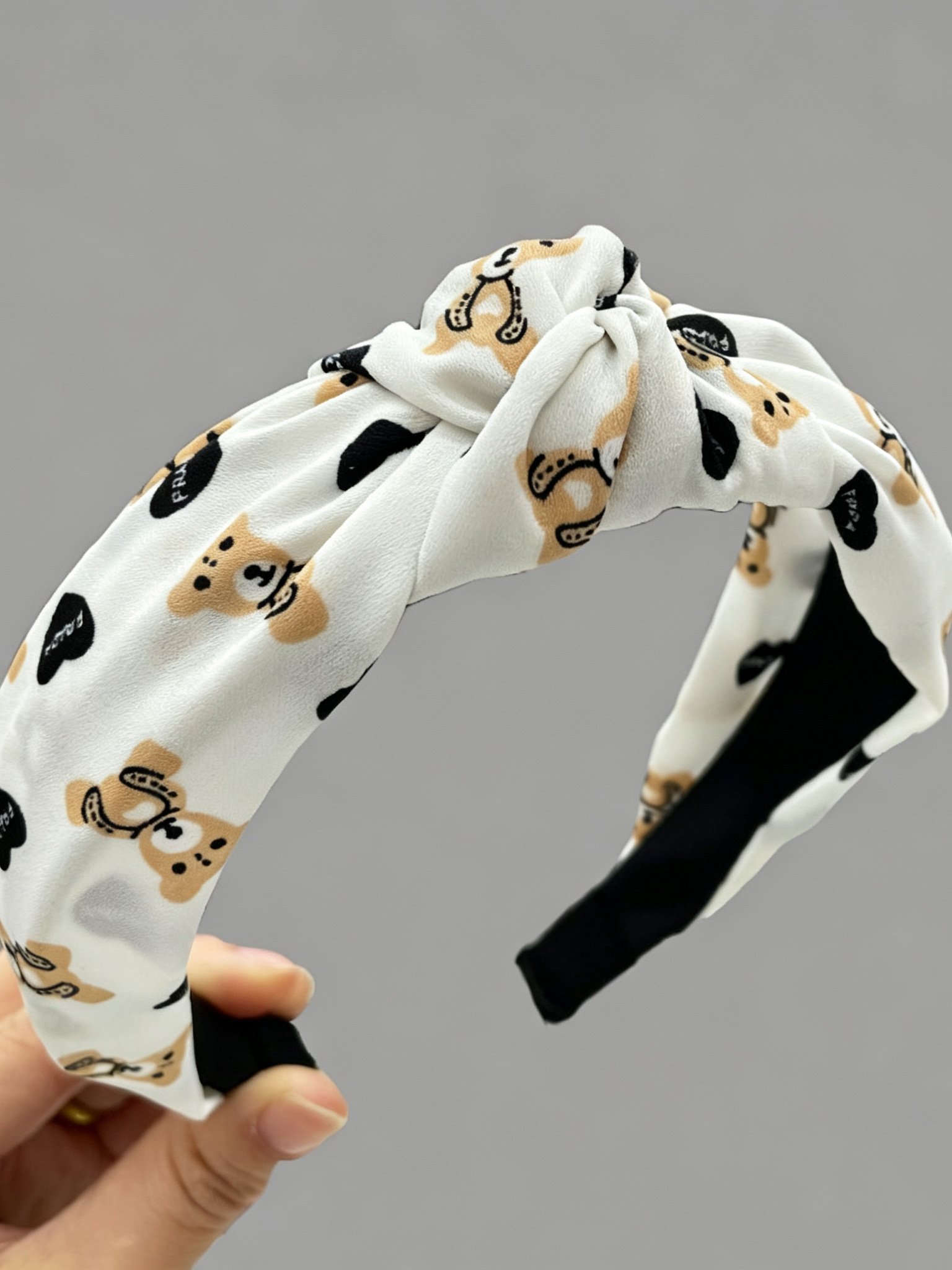 Bear Pattern Knotted Wide Headband