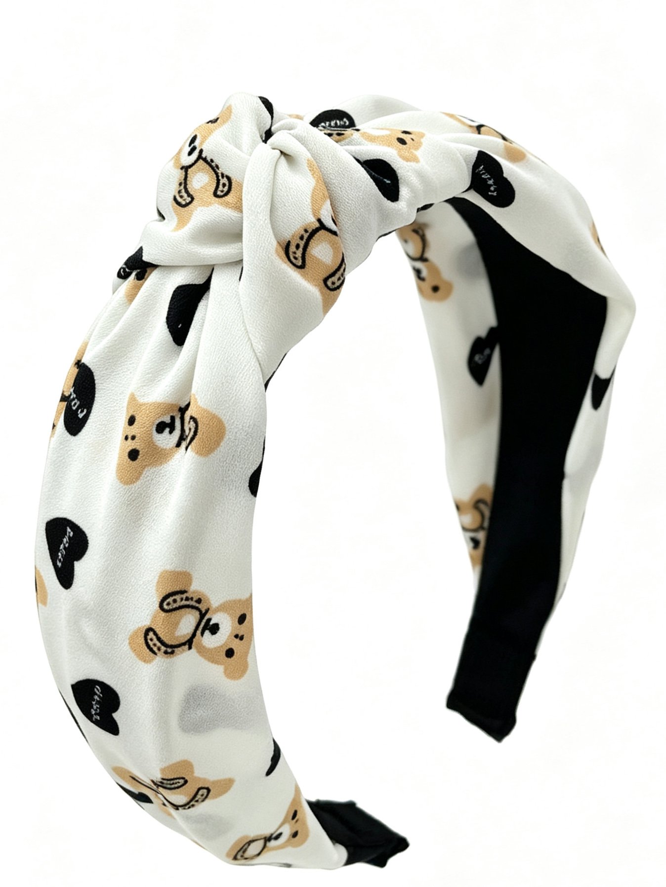 Bear Pattern Knotted Wide Headband