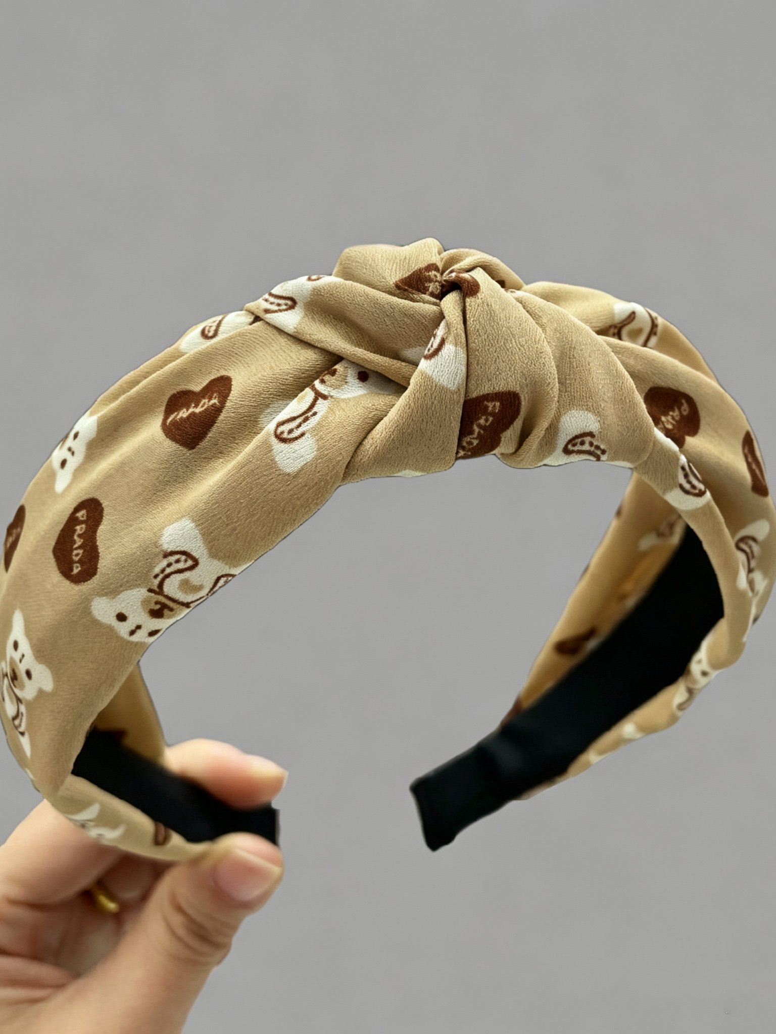 Bear Pattern Knotted Wide Headband