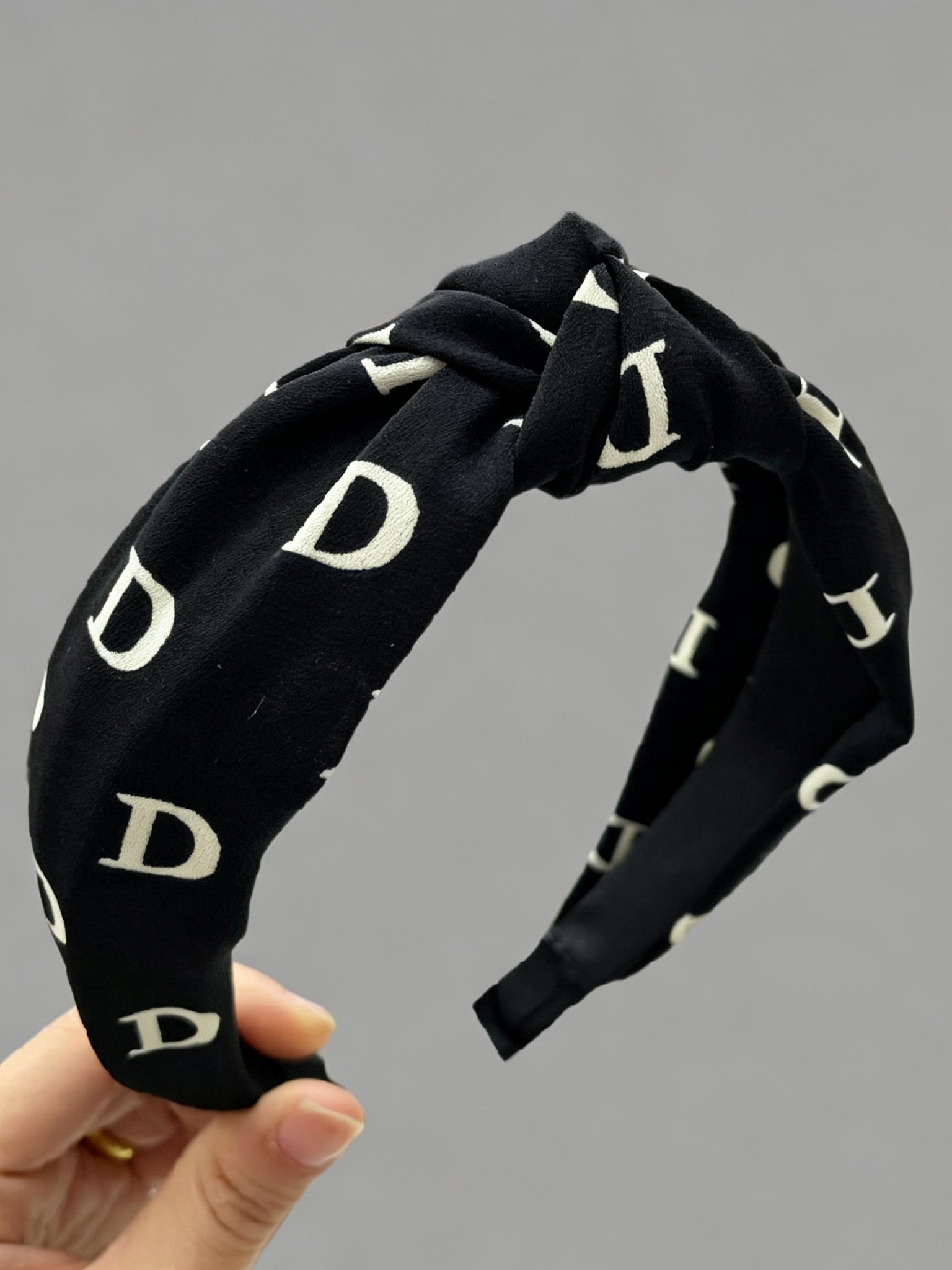 Letter D Knotted Wide Headband