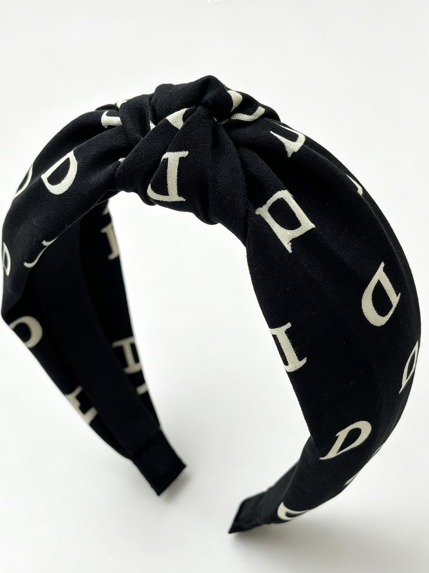 Letter D Knotted Wide Headband