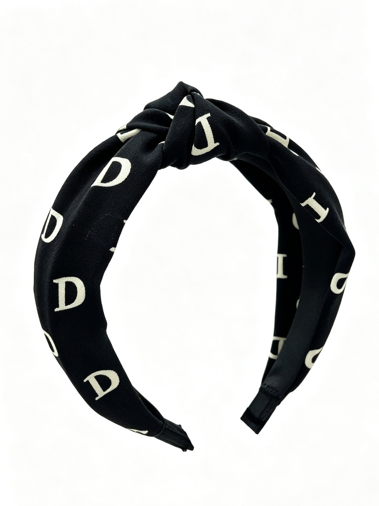 Letter D Knotted Wide Headband