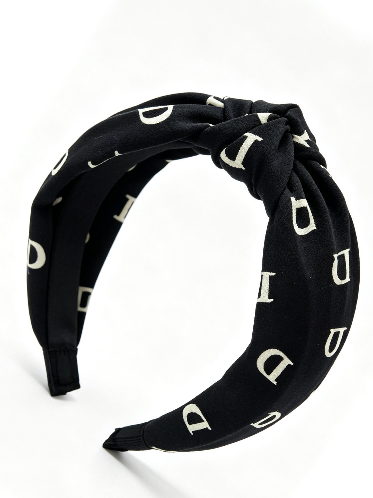 Letter D Knotted Wide Headband
