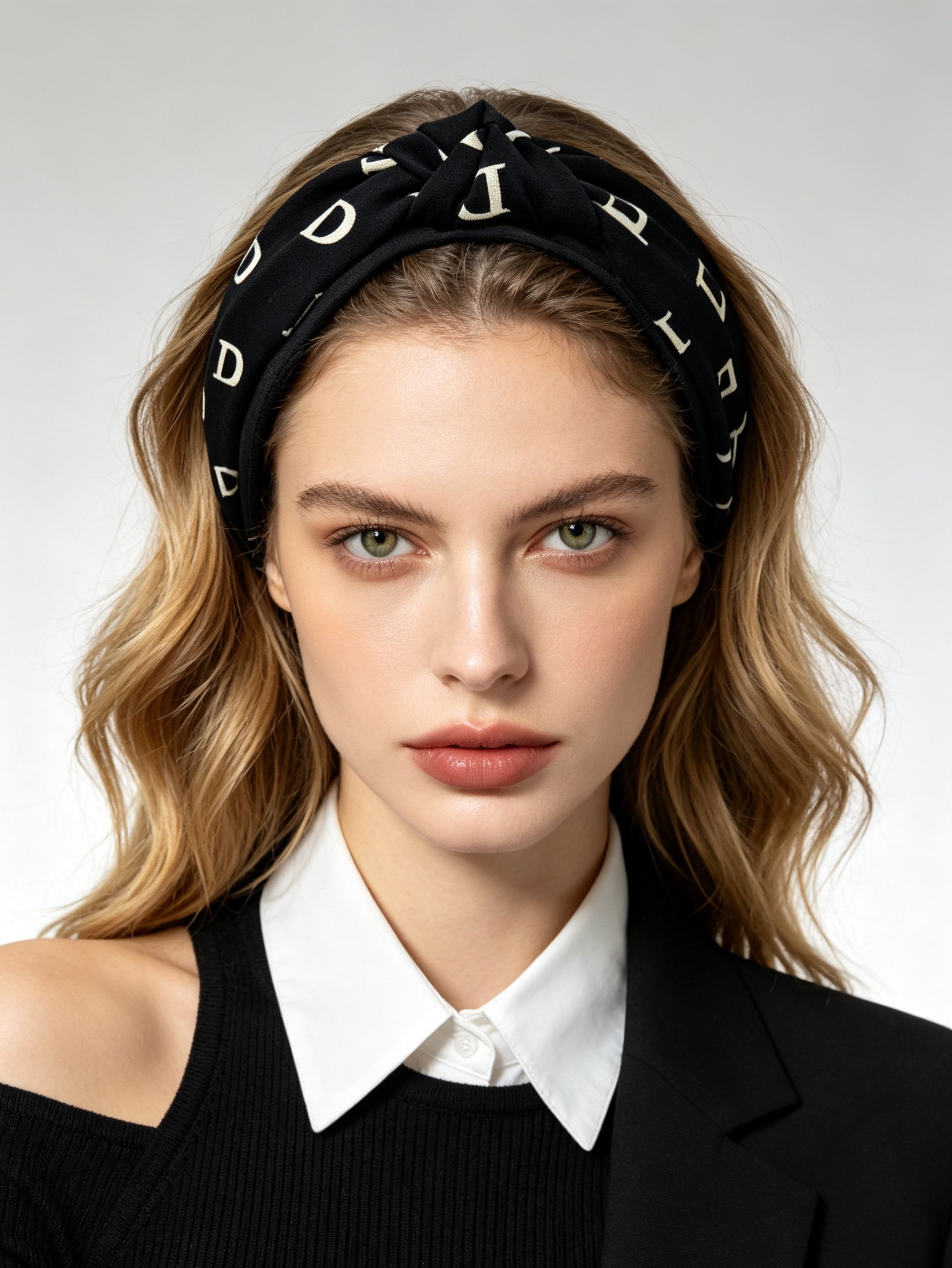 Letter D Knotted Wide Headband