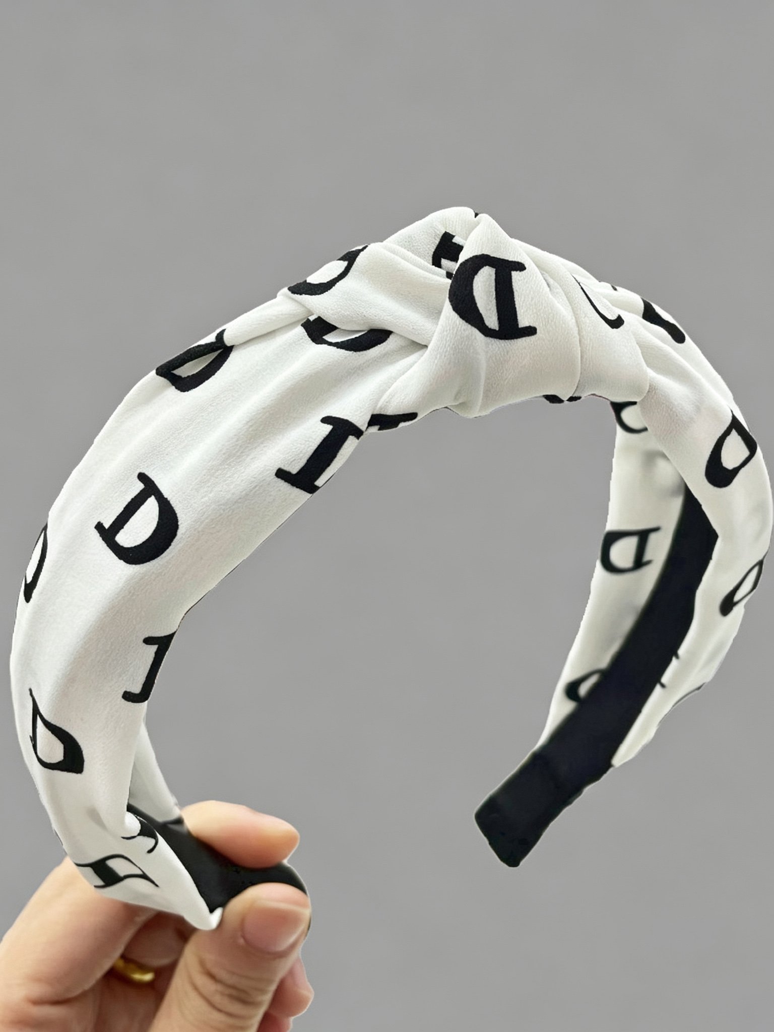 Letter D Knotted Wide Headband