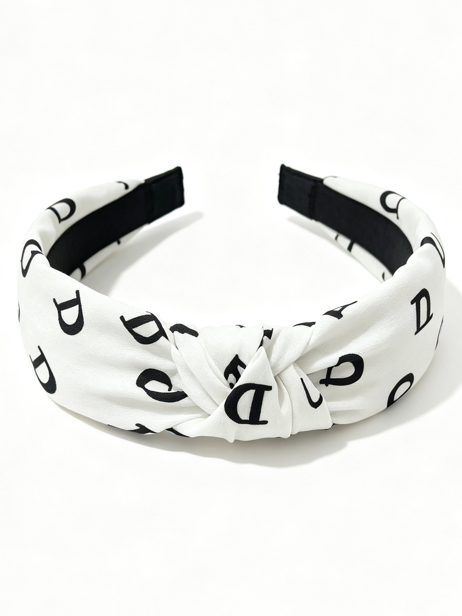 Letter D Knotted Wide Headband