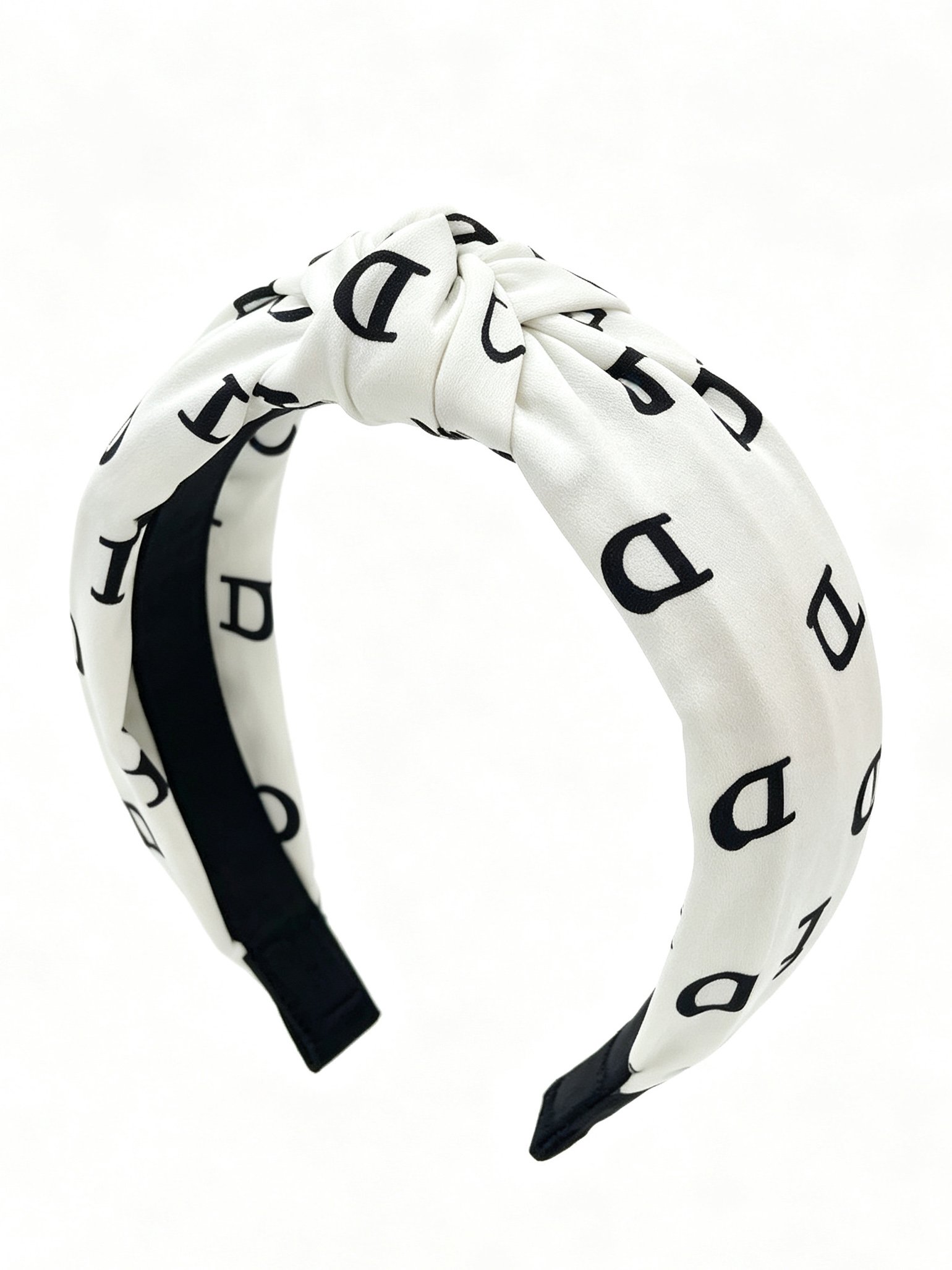 Letter D Knotted Wide Headband