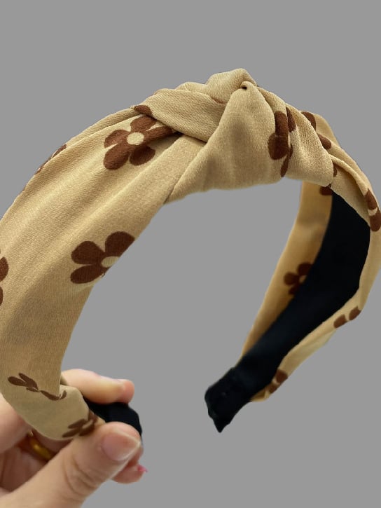 Floral Print Wide Knotted Headband