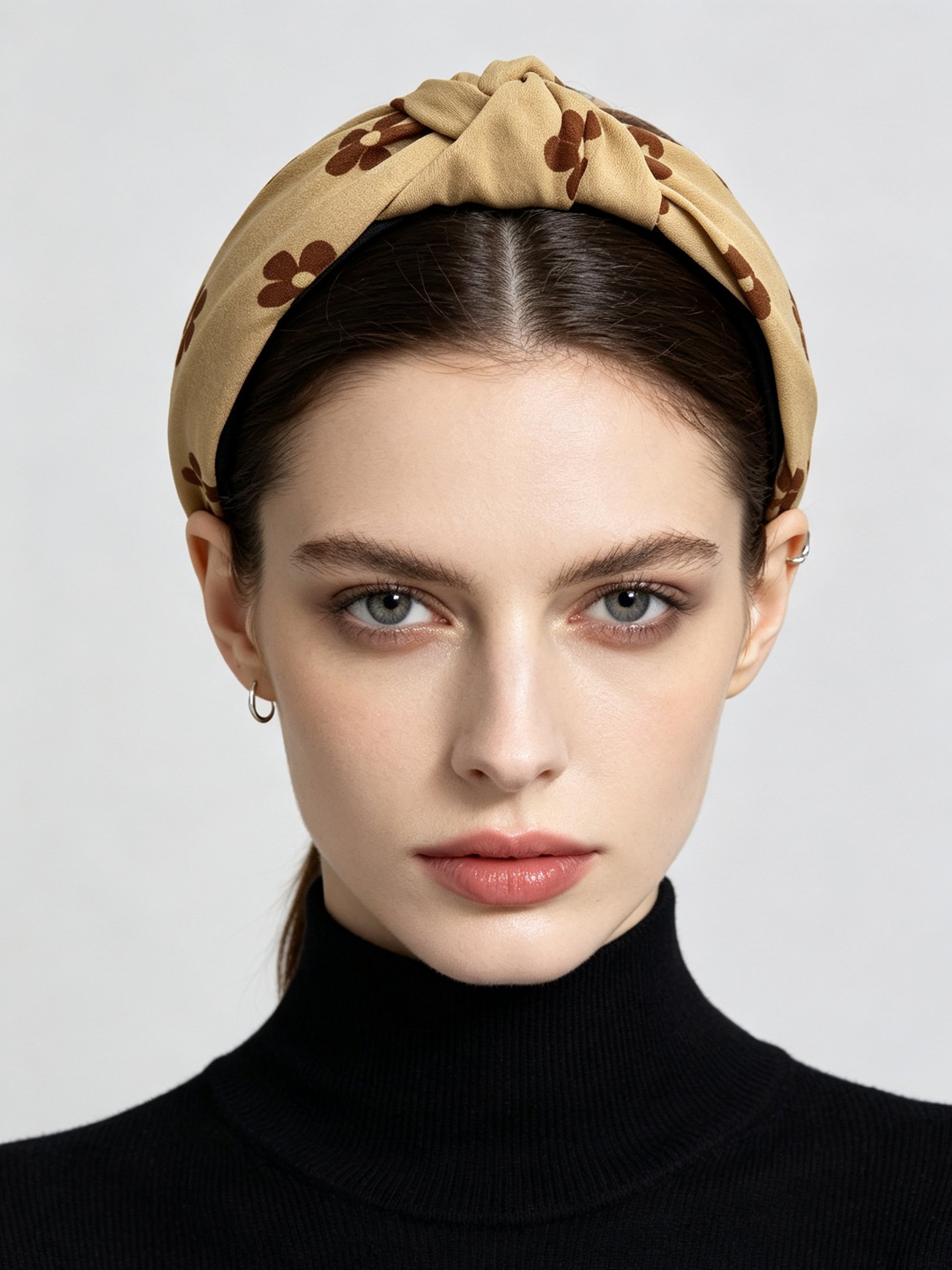 Floral Print Wide Knotted Headband