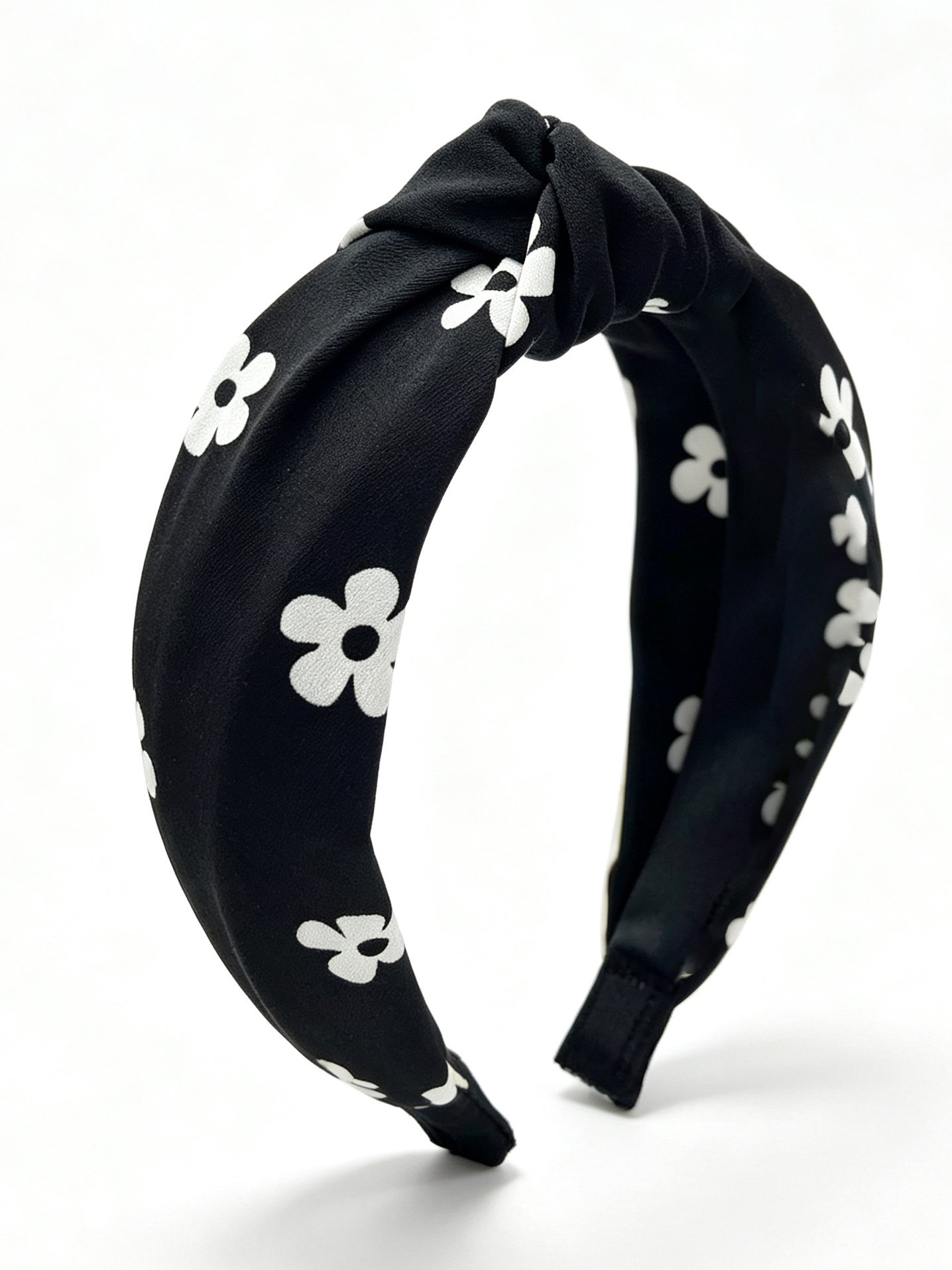 Floral Print Wide Knotted Headband