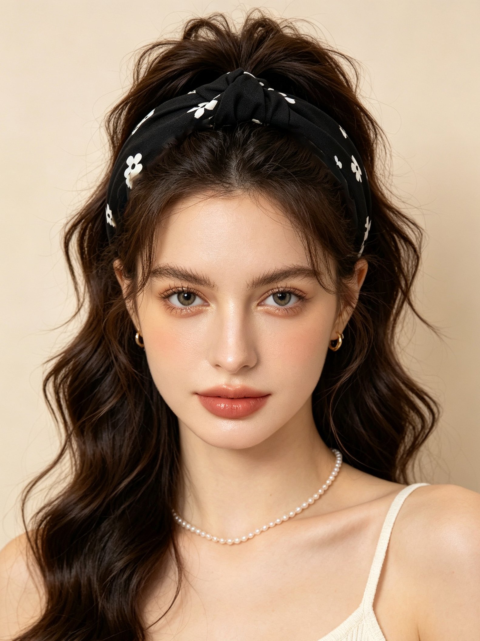 Floral Print Wide Knotted Headband