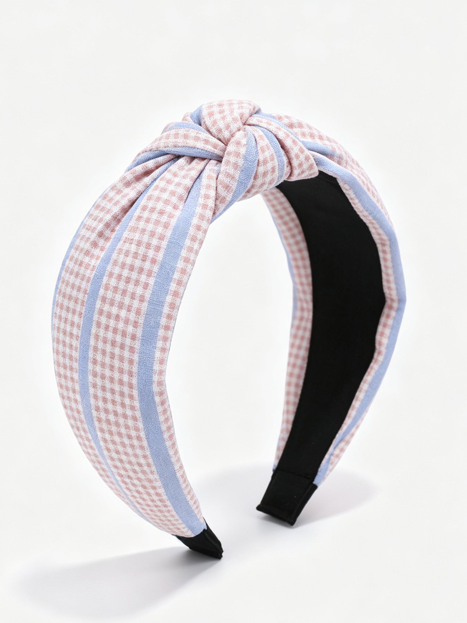 Mixed Color Check Pattern Knotted Headband