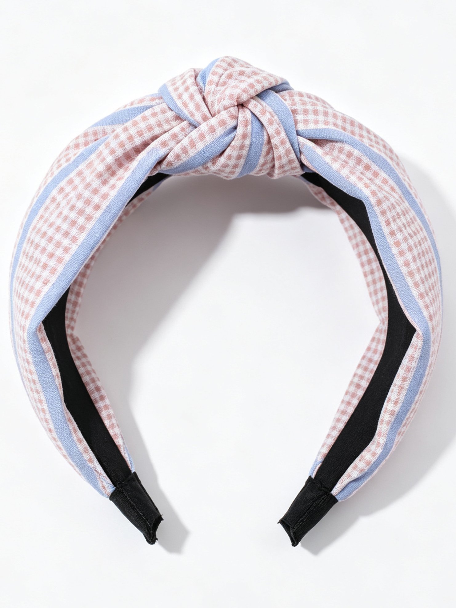 Mixed Color Check Pattern Knotted Headband