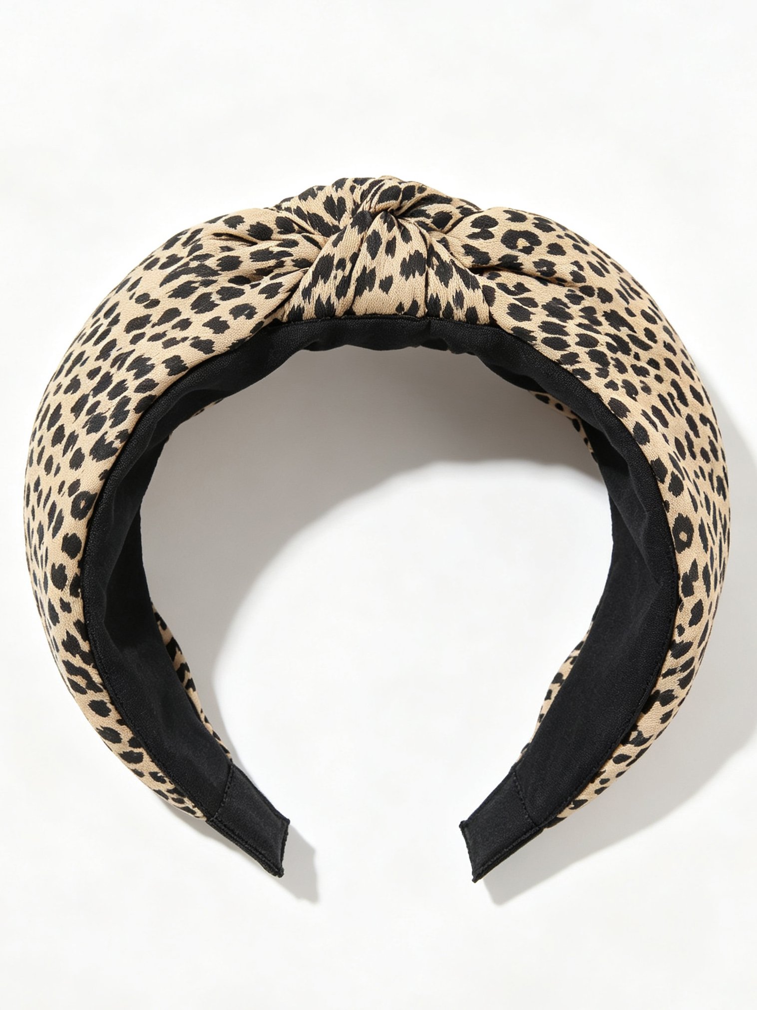 Satin Leopard Print Wide Headband