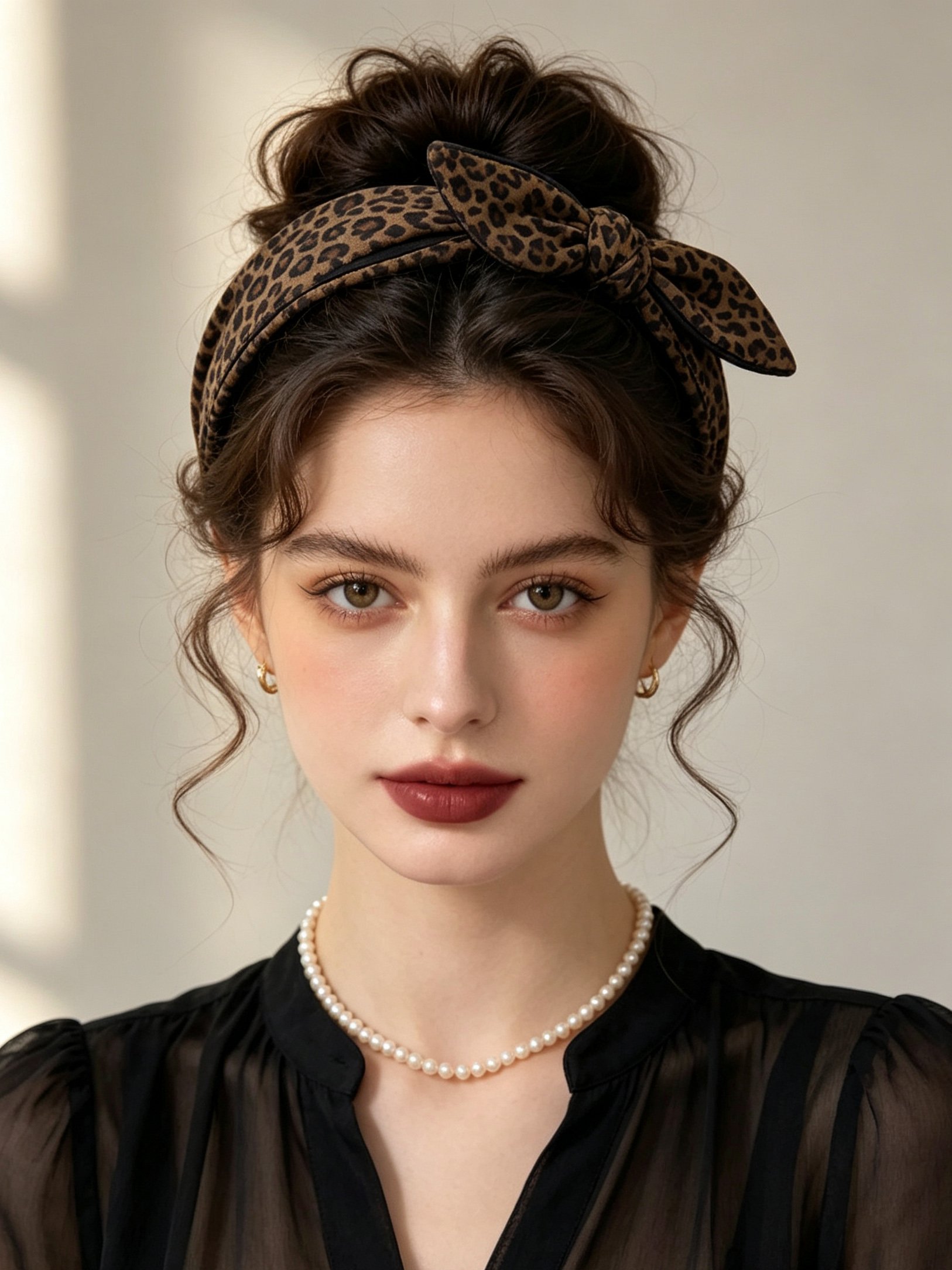 Leopard Print Bow Headband