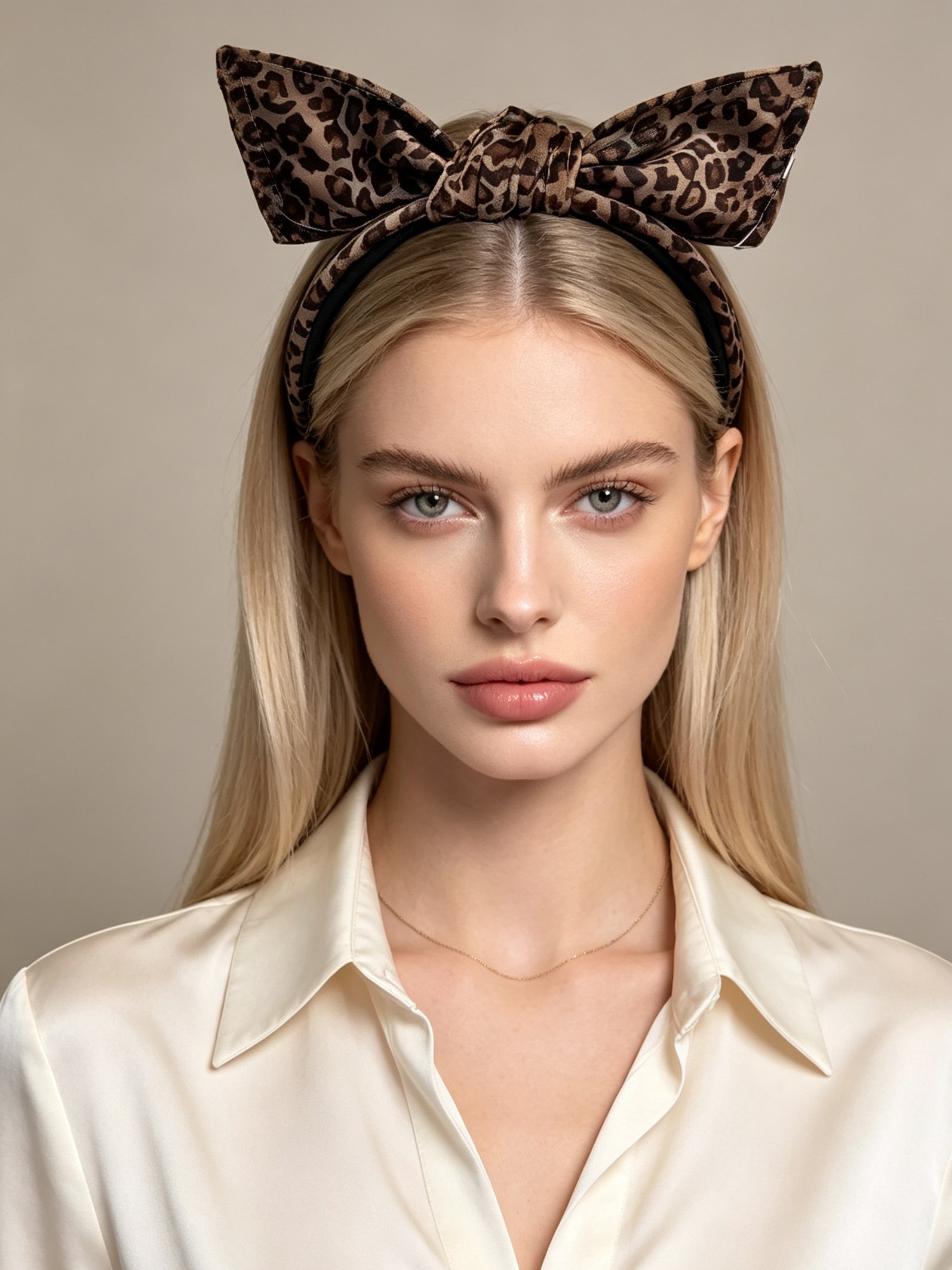 3D Bow Leopard Print Headband