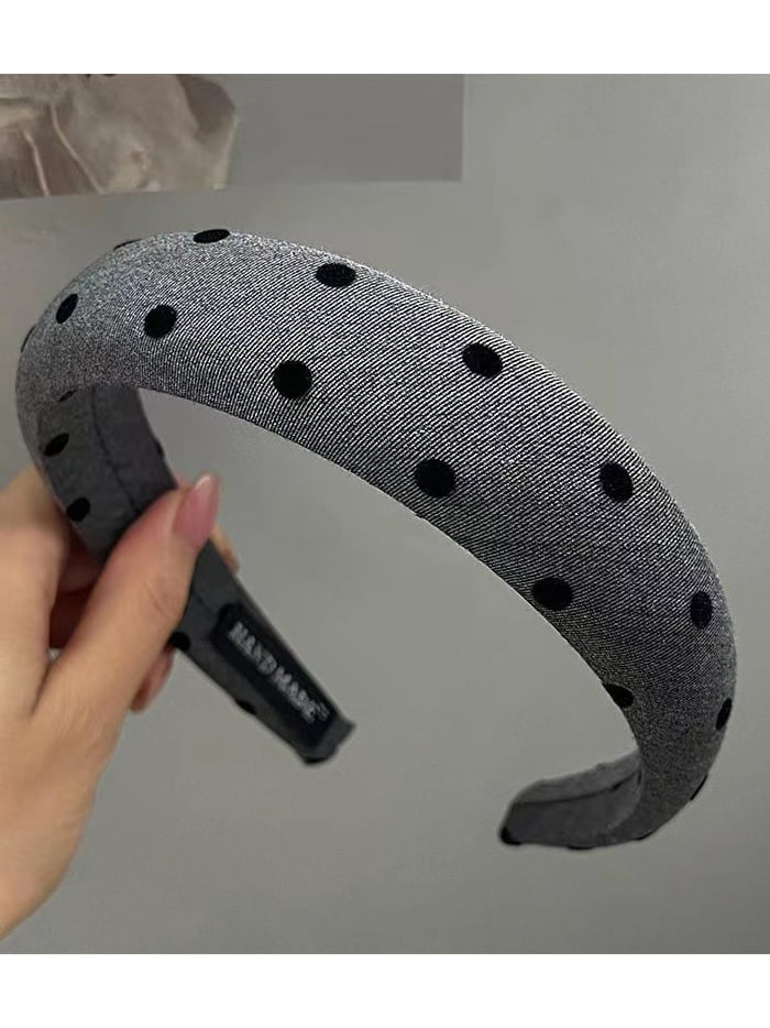 Solid Color Black Dot Pattern Headband
