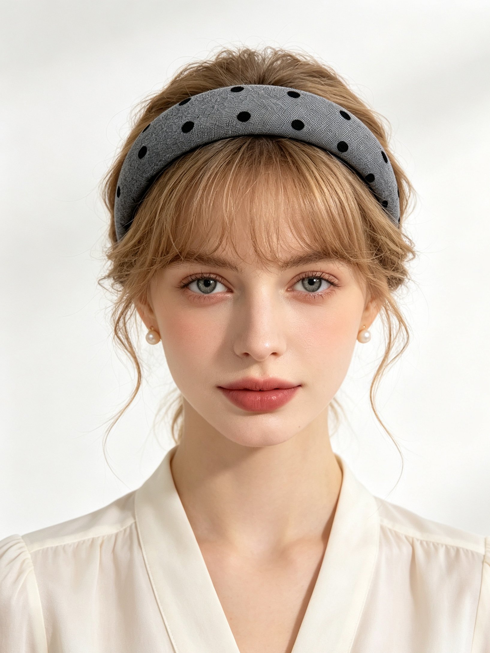 Solid Color Black Dot Pattern Headband