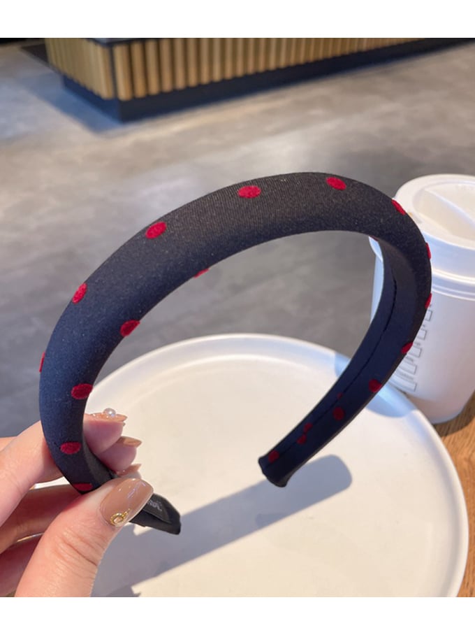 Solid Color Red Dot Pattern Headband