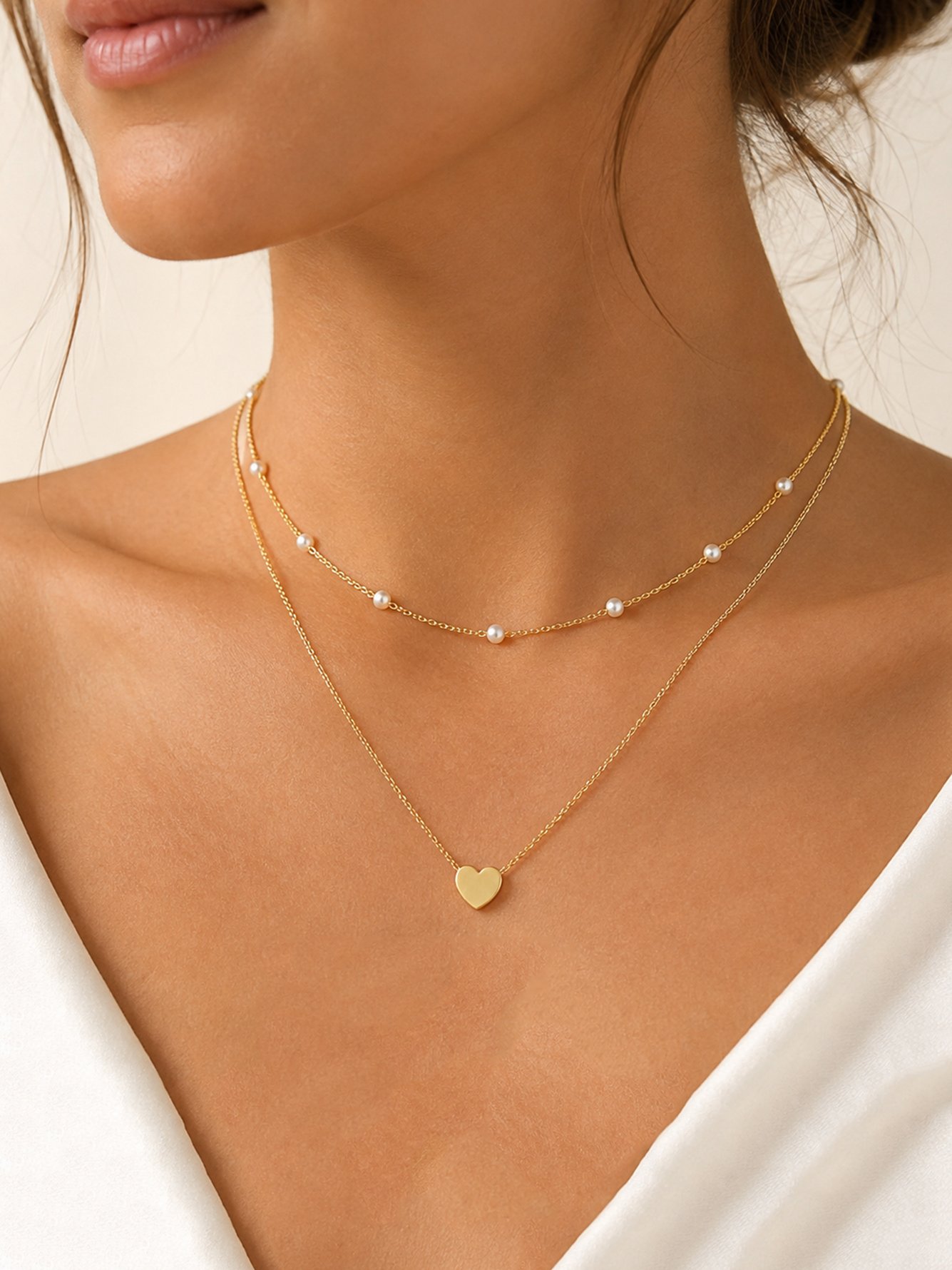 Gold Solid Pendant Necklace