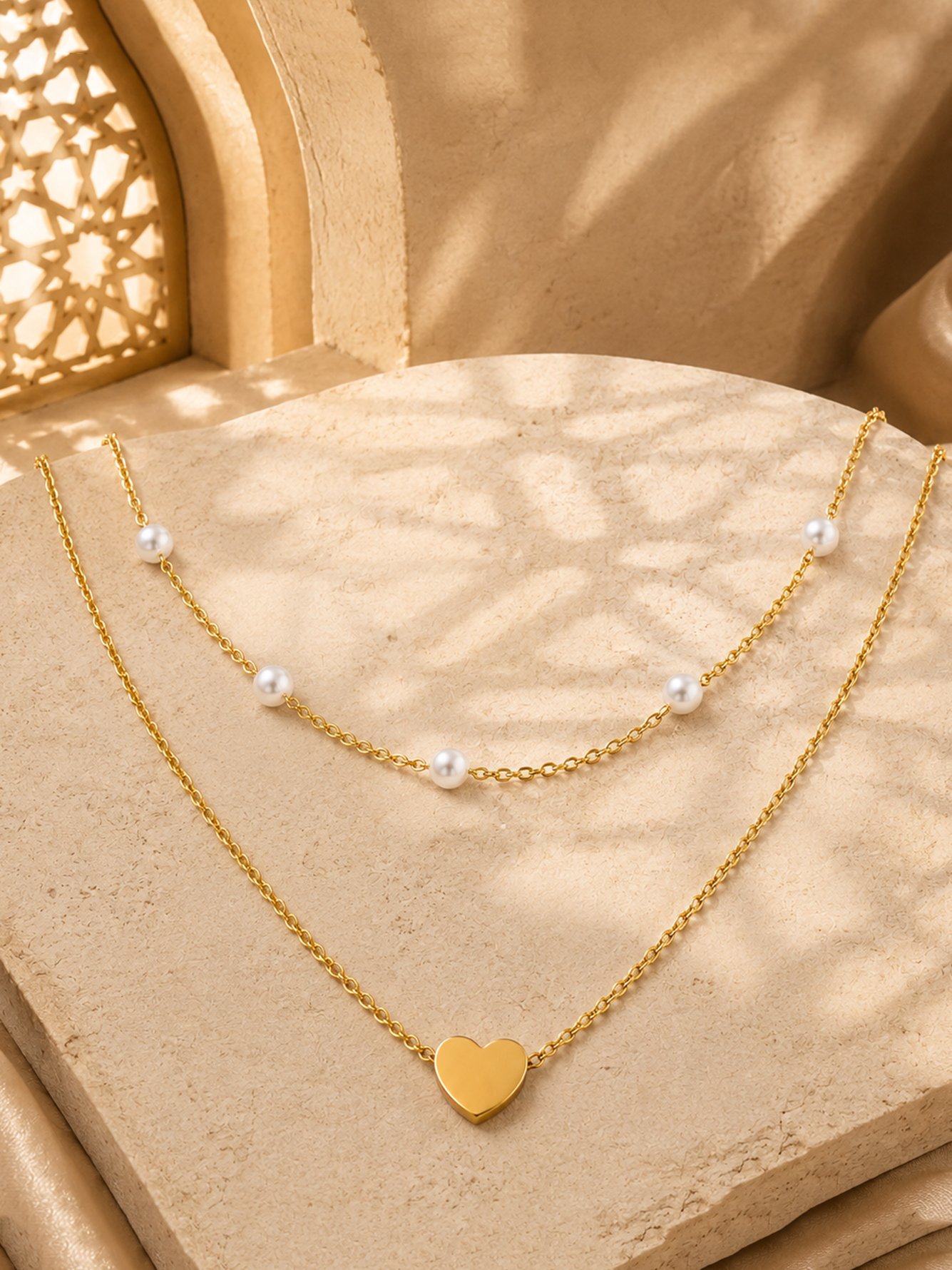 Gold Solid Pendant Necklace