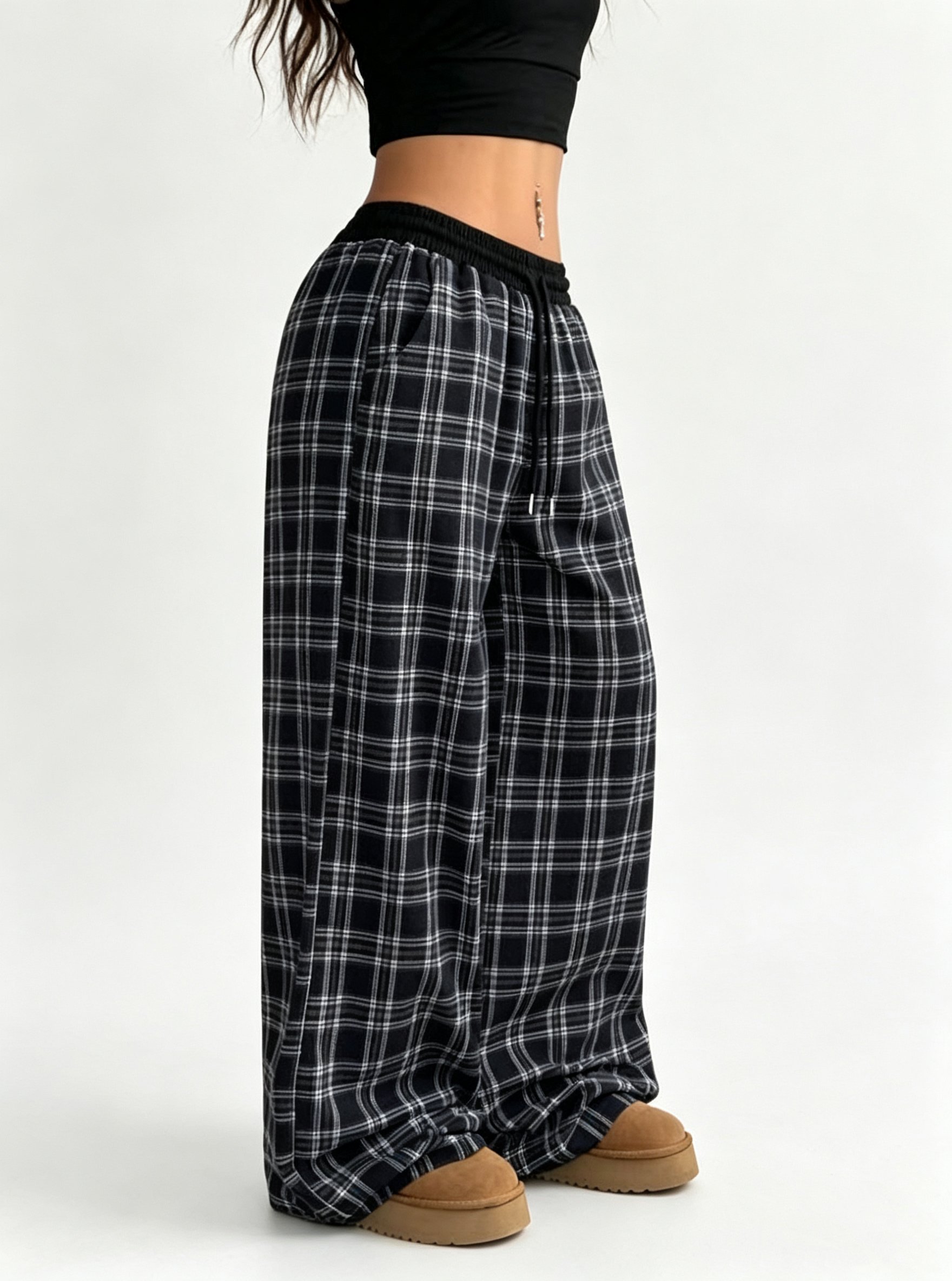 Women's Plaid Full-Length Lounge Pants