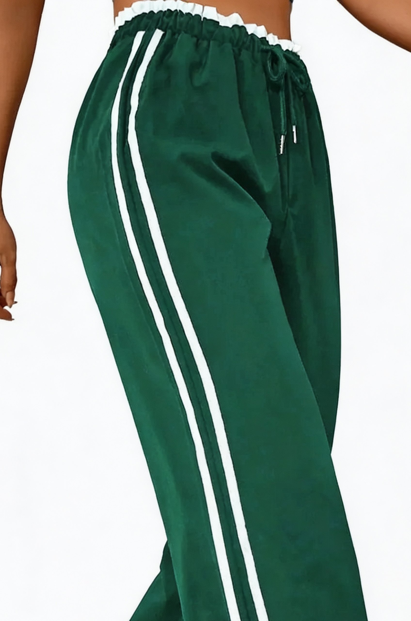 Green Color Block Pants