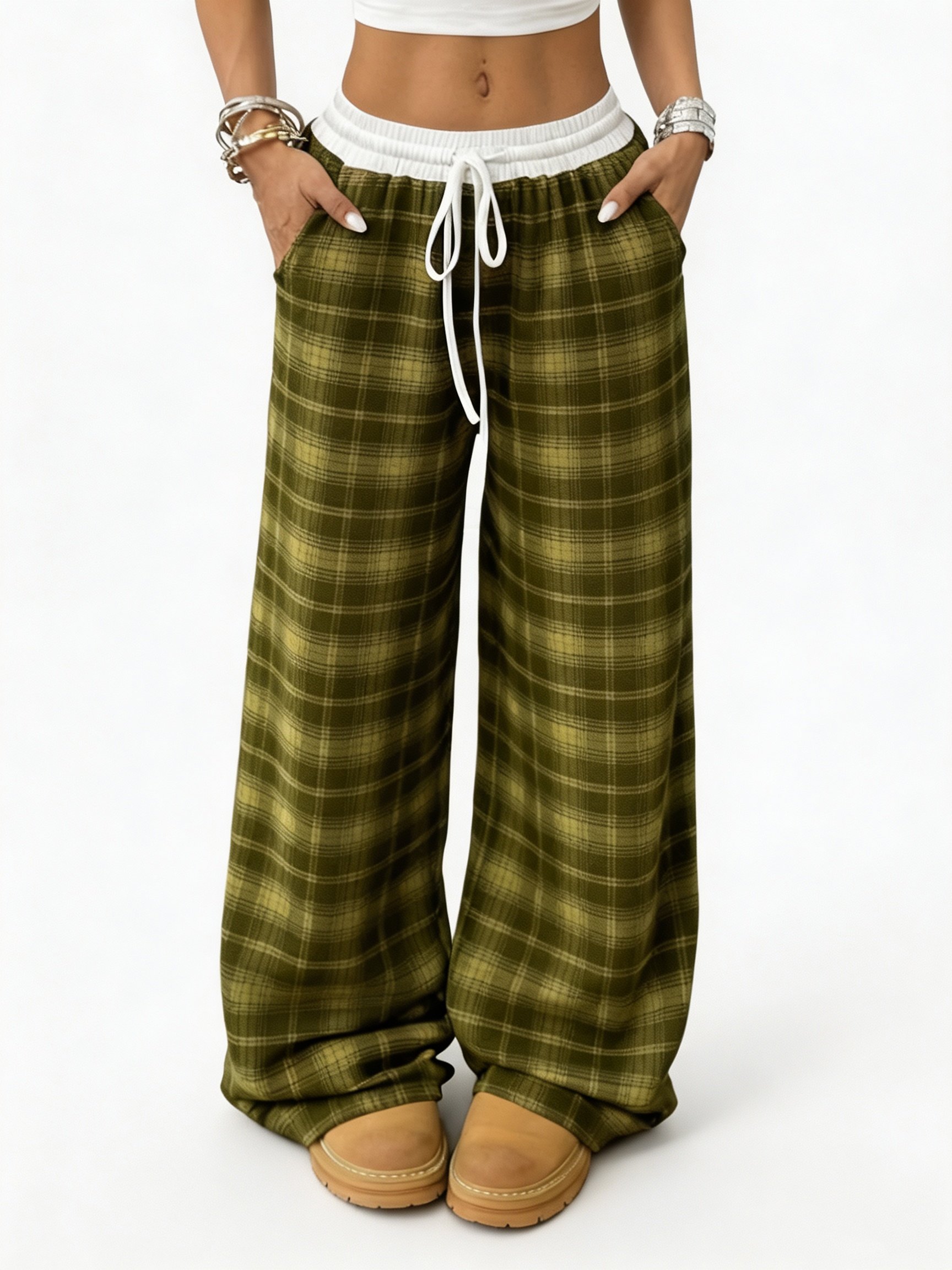Women's Plaid Full-Length Pajama Pants