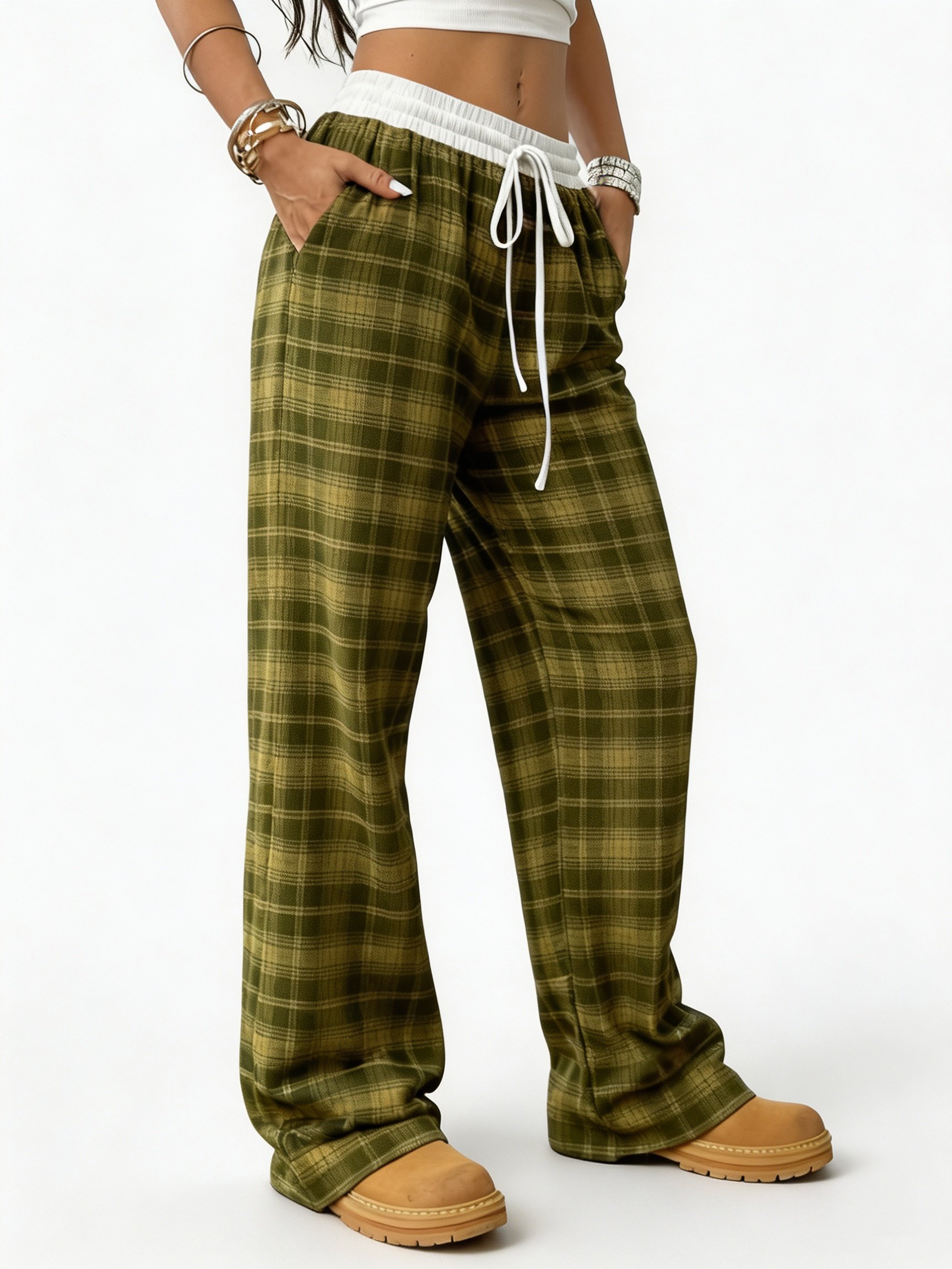 Women's Plaid Full-Length Pajama Pants