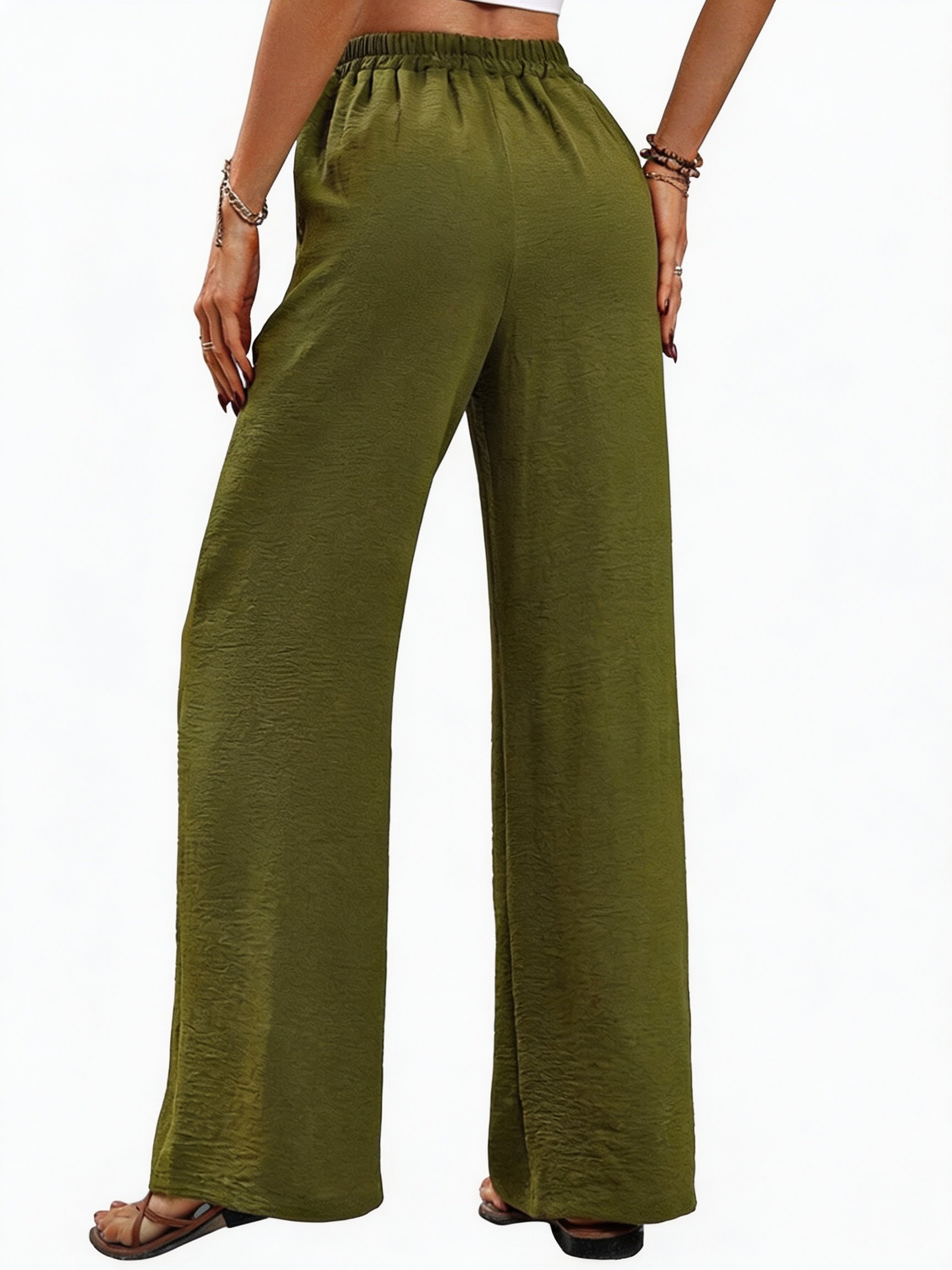 Green Solid Pants