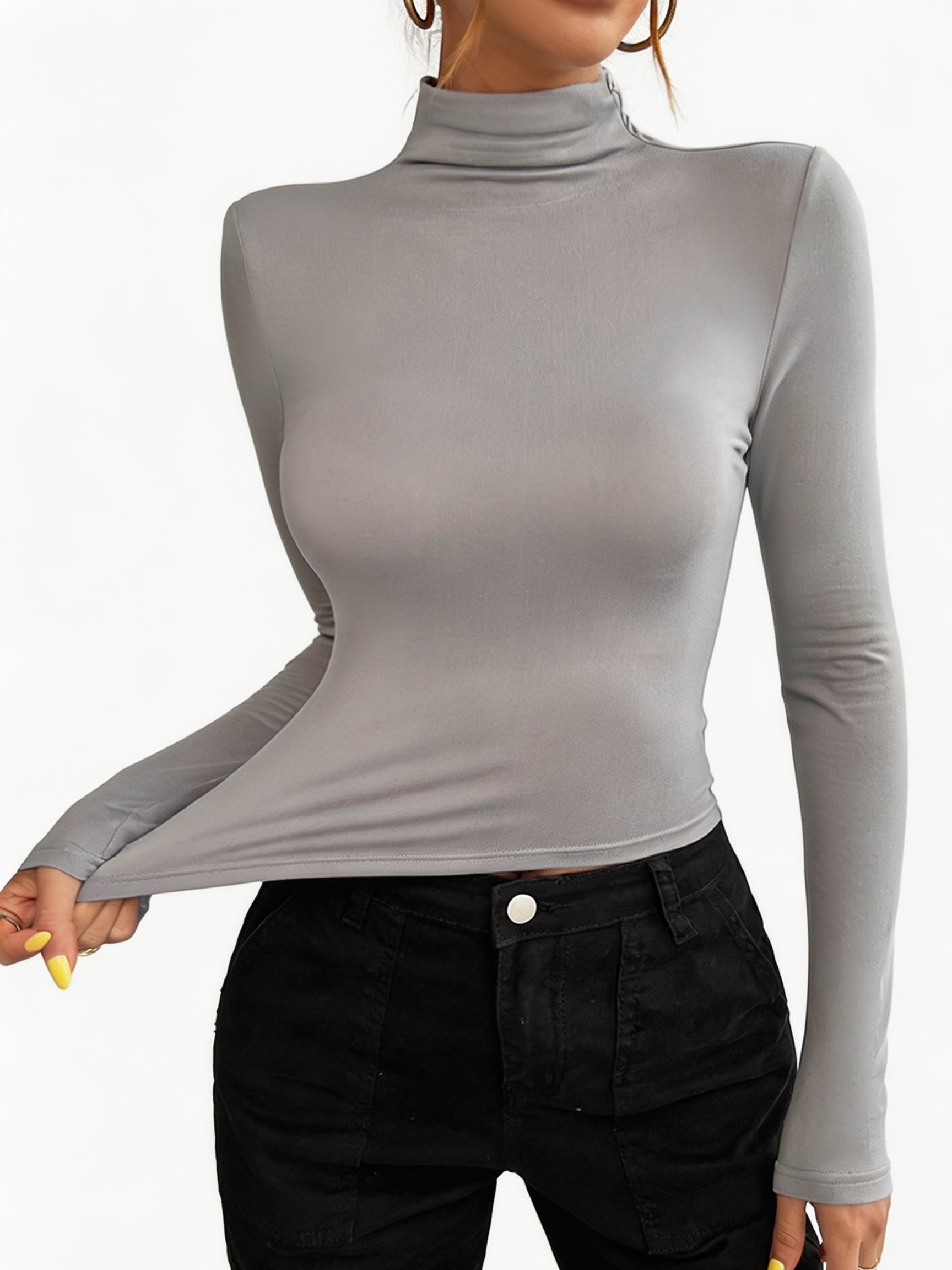 Grey Solid Top