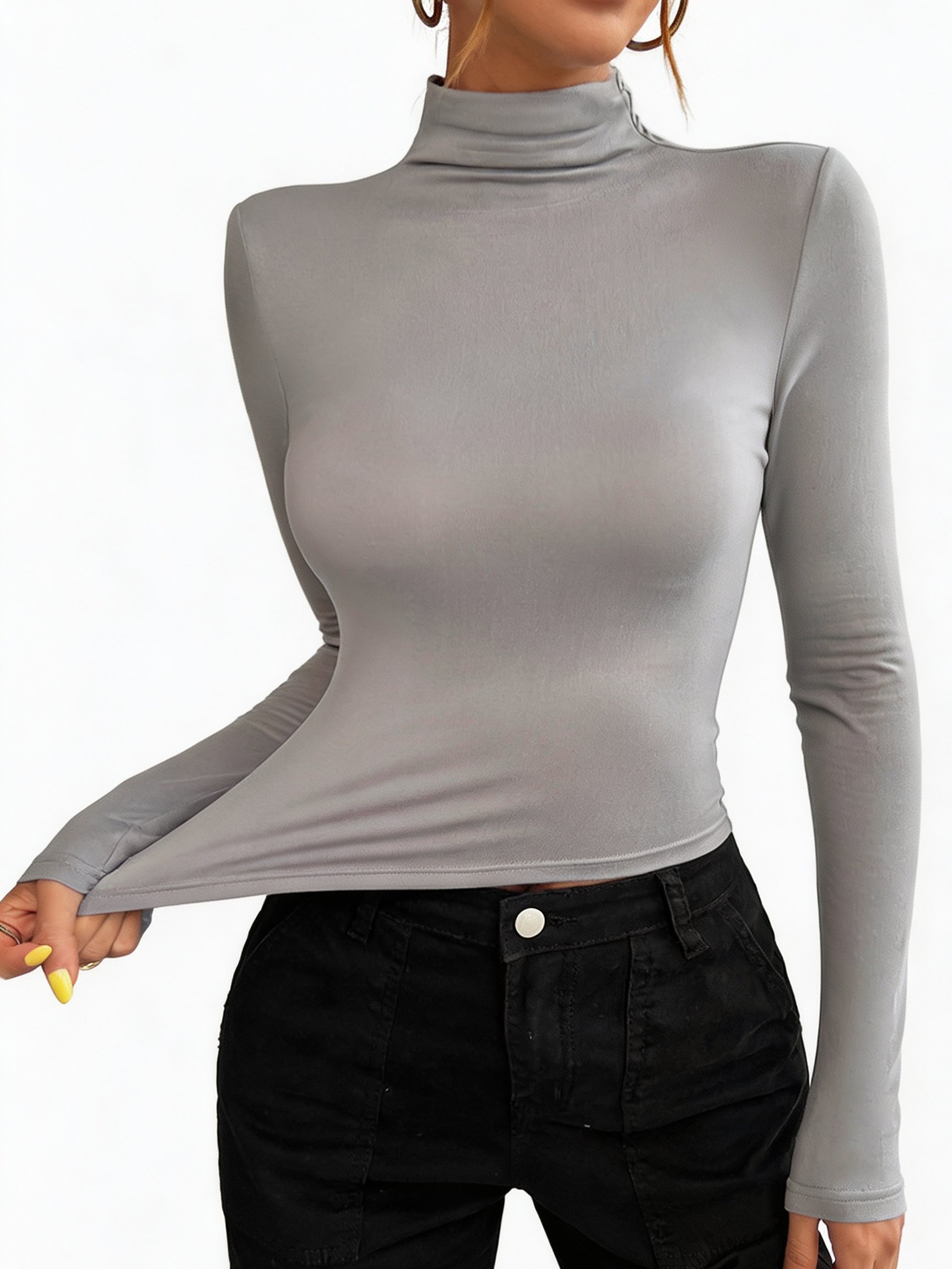 Grey Solid Top
