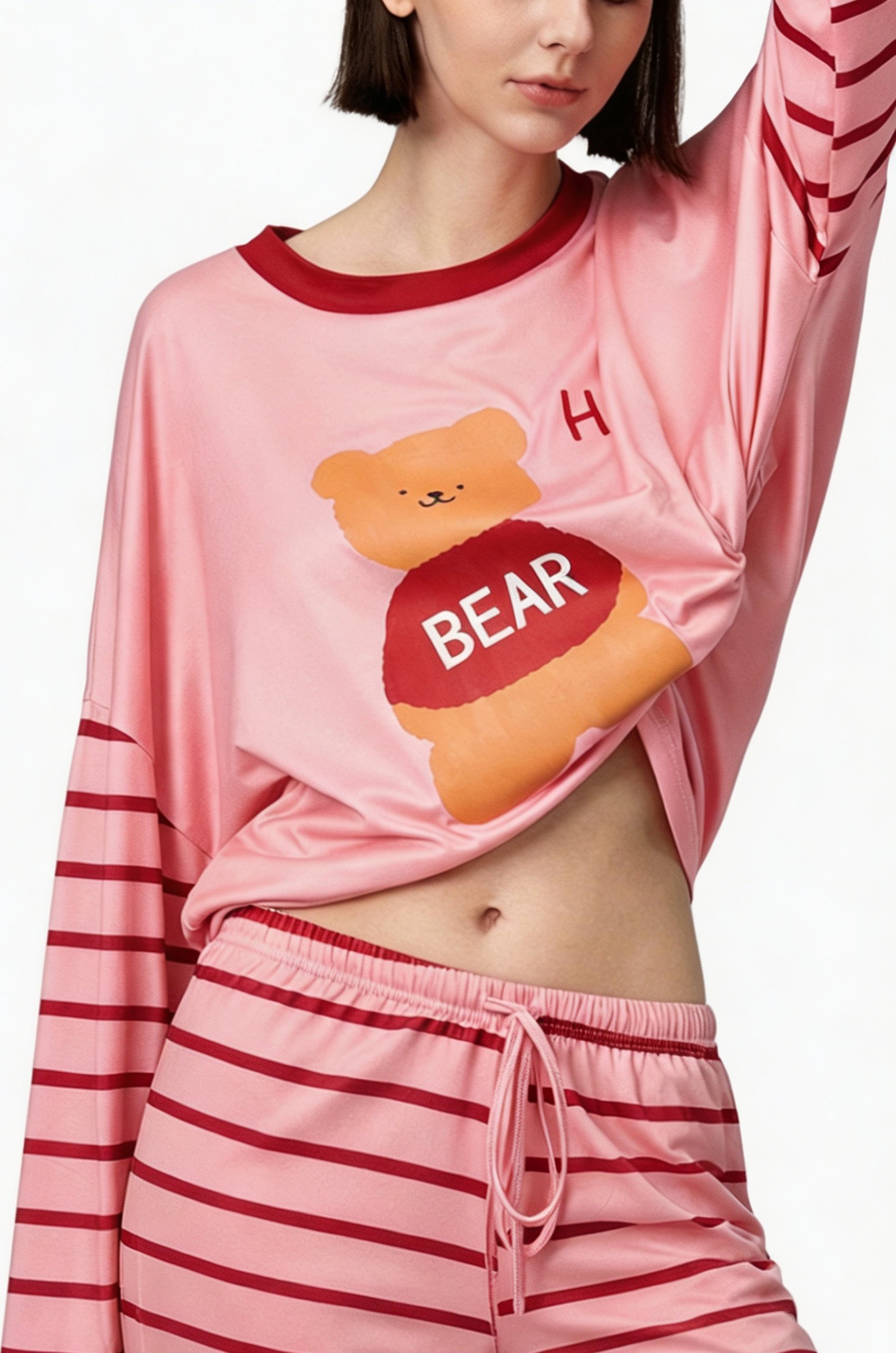 Multi Solid T-Shirt and Straight Pyjama Set