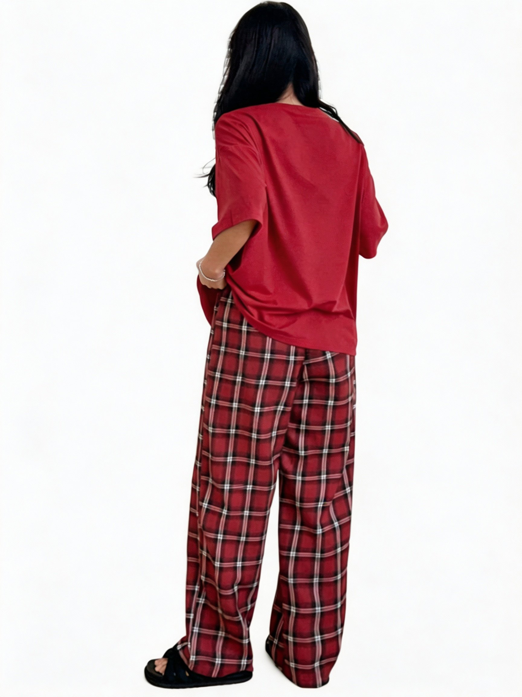 Multi Solid T-Shirt and Straight Pyjama Set