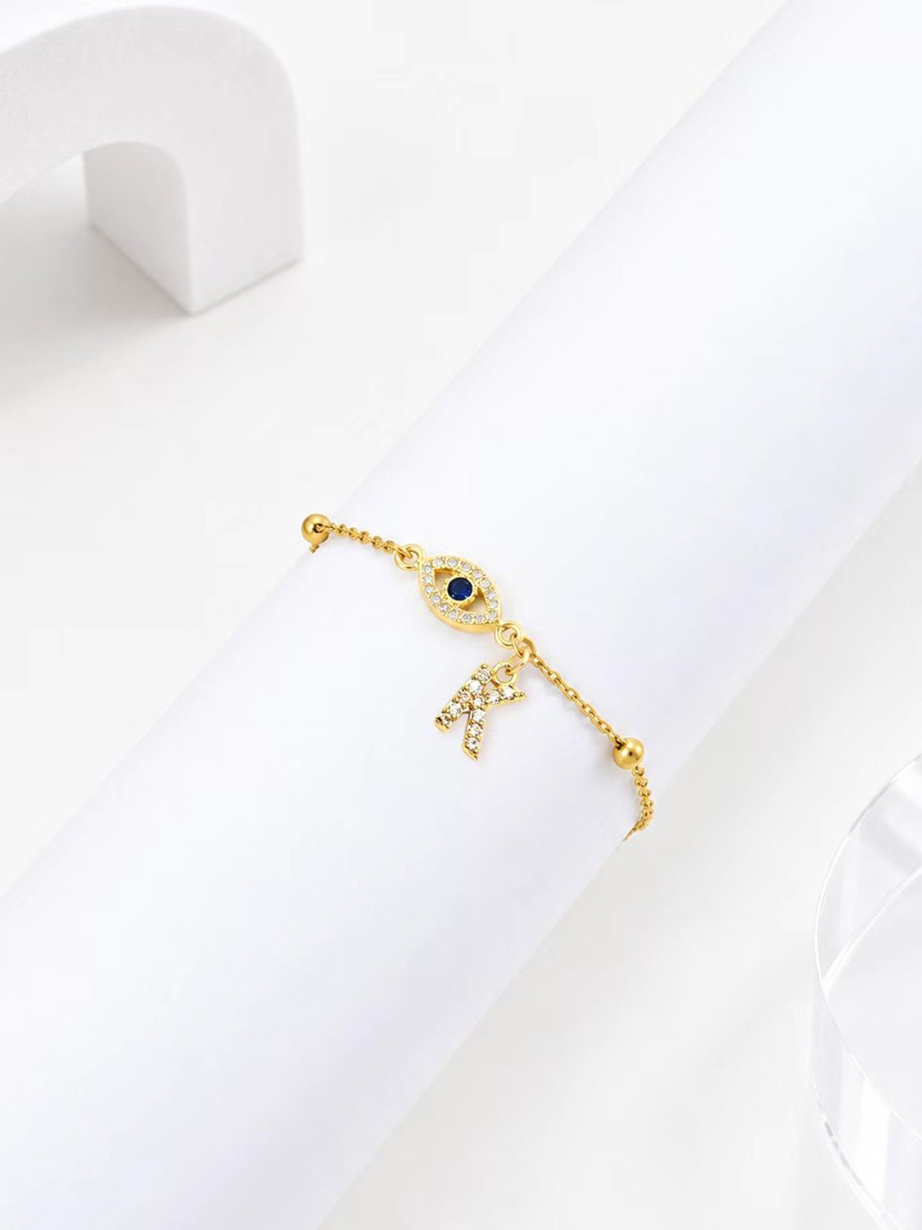Gold Solid Charm Bracelet