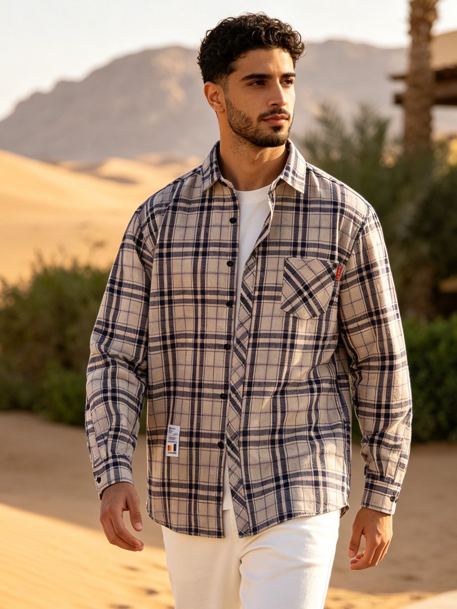 Grey Checked Regular Shirt
