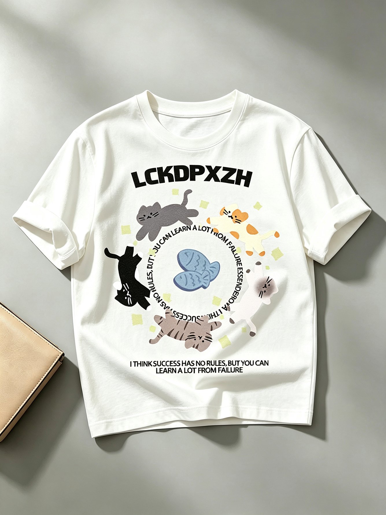 White Printed Round Neck Regular T-Shirt