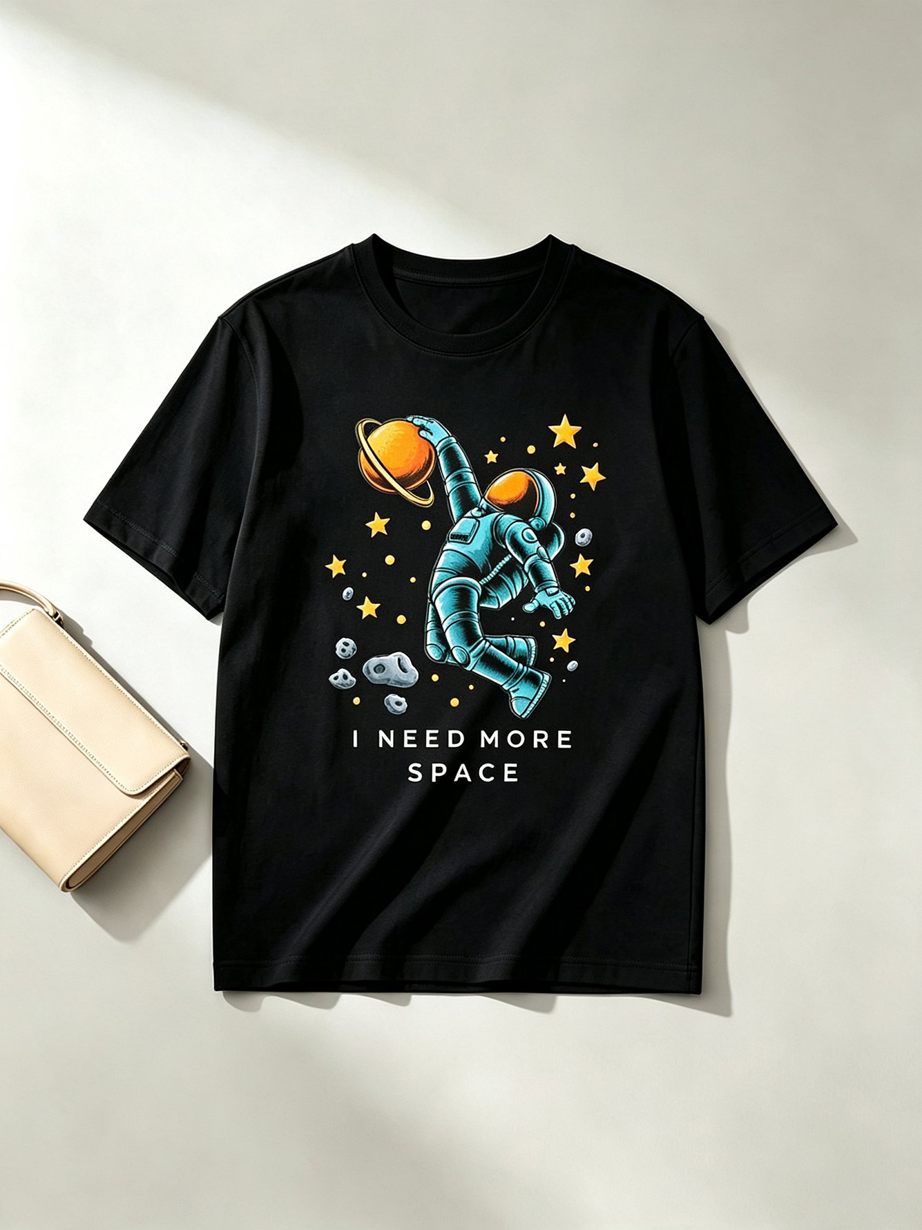 Black Printed Round Neck Regular T-Shirt