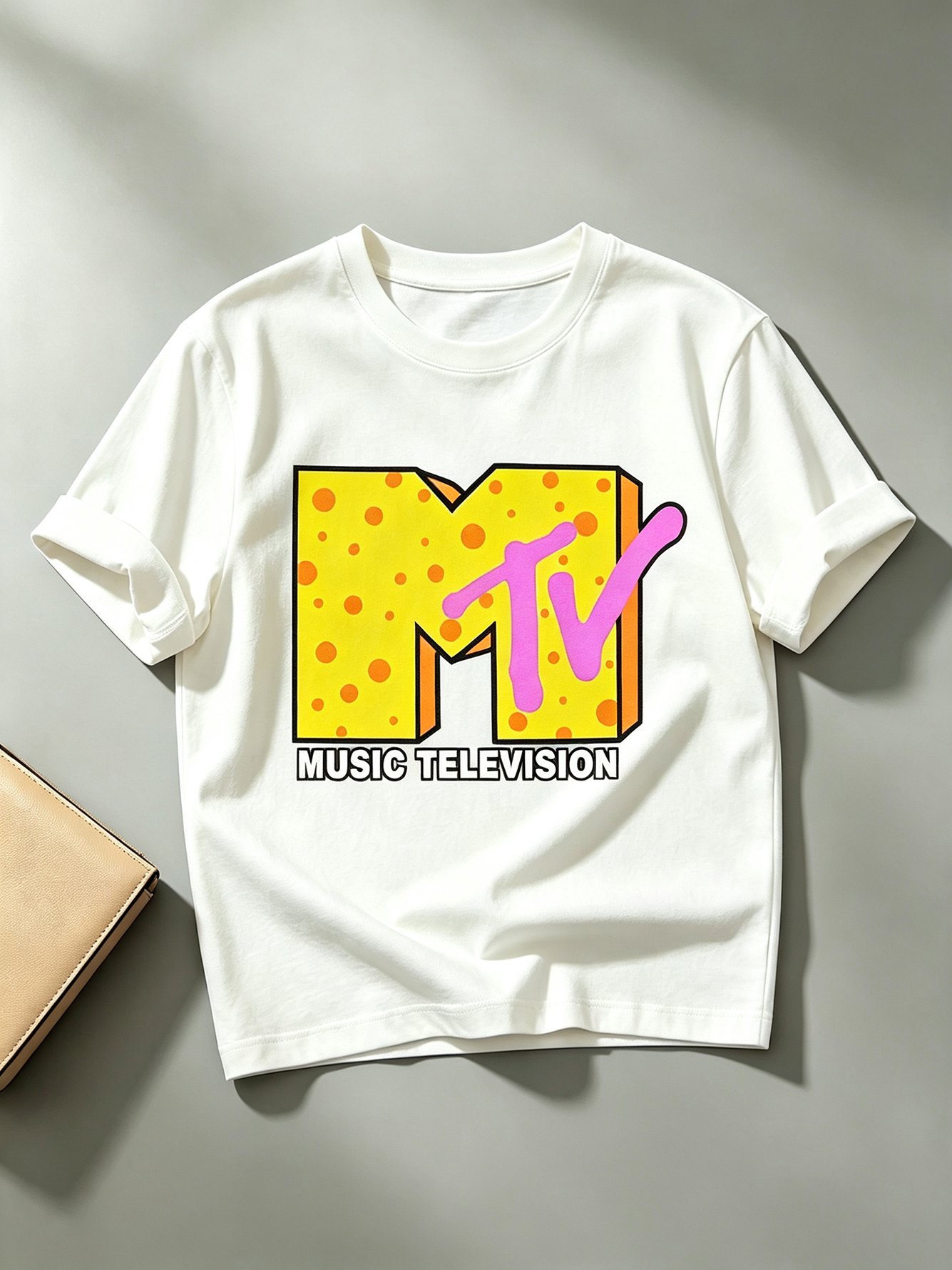 White Printed Round Neck Regular T-Shirt