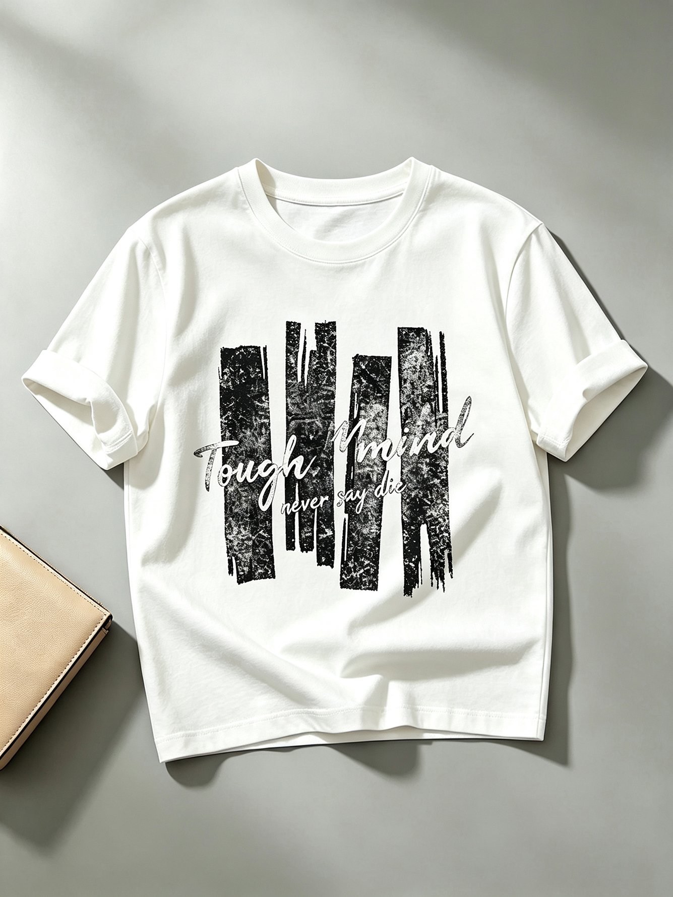 White Printed Round Neck Regular T-Shirt